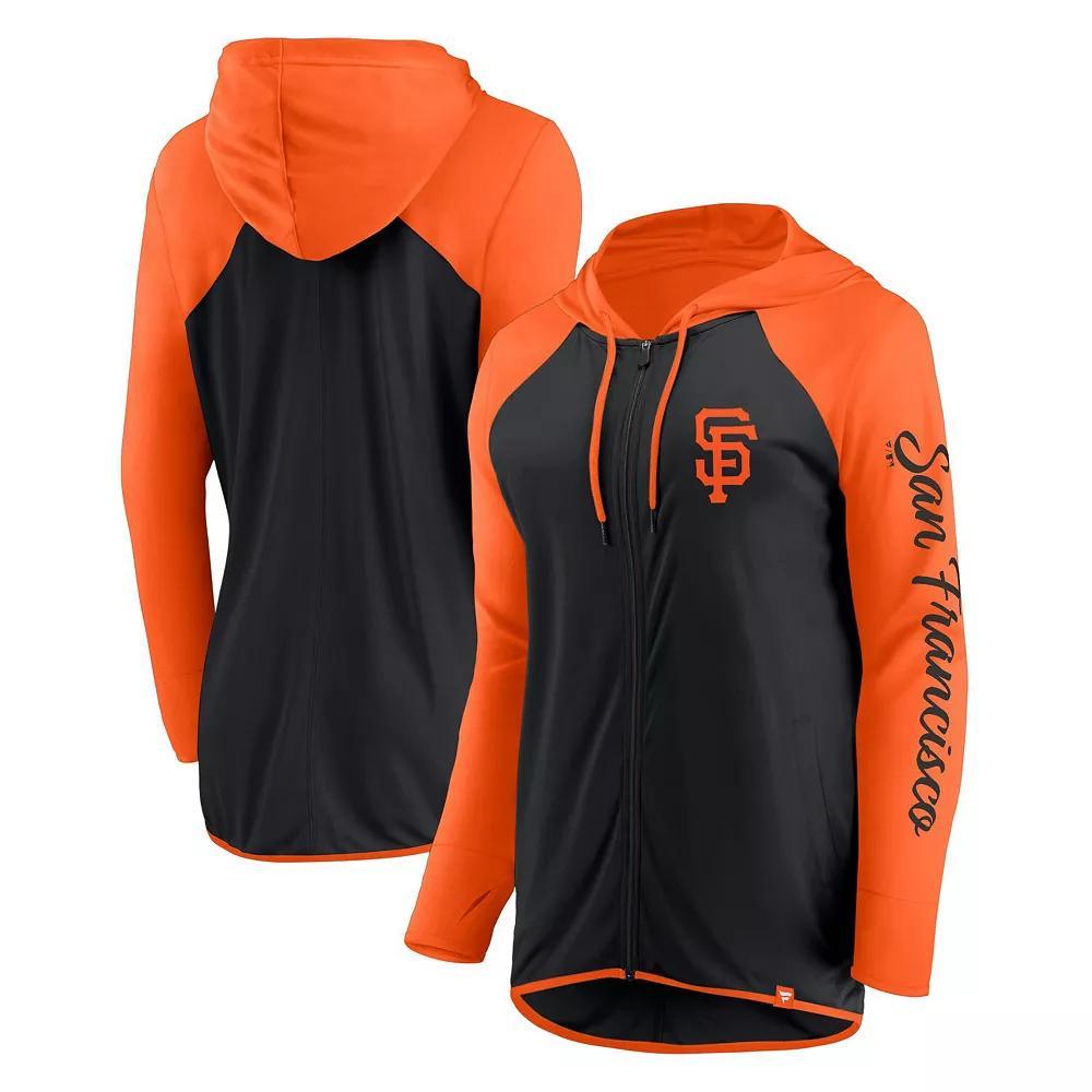 Women's Fanatics Navy/Orange Houston Astros Script Sleeve Full-Zip Hoodie, Size: XS, Blue Product Image