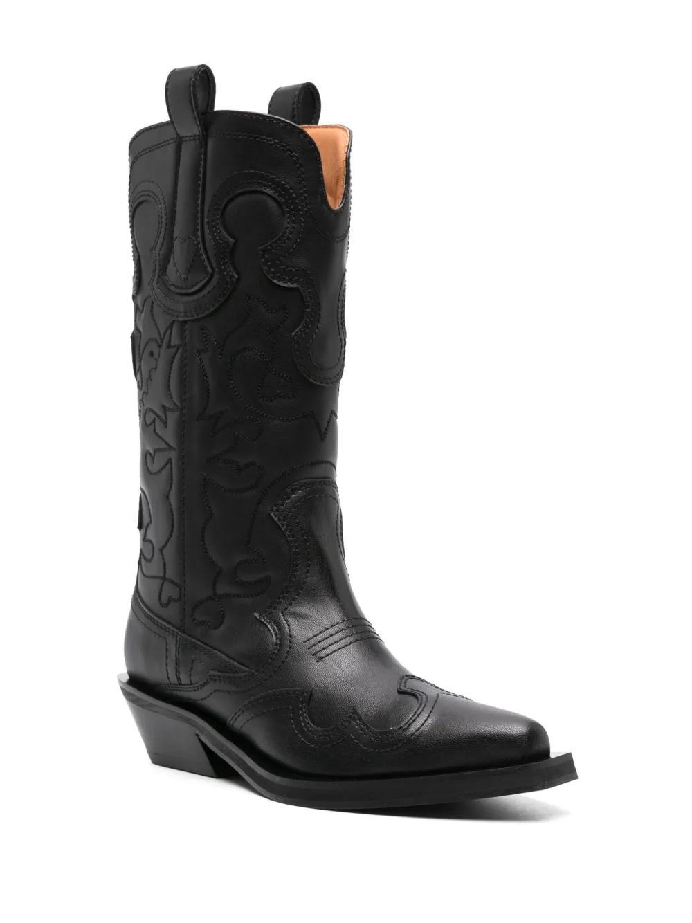 panelled calf-length boots  Product Image