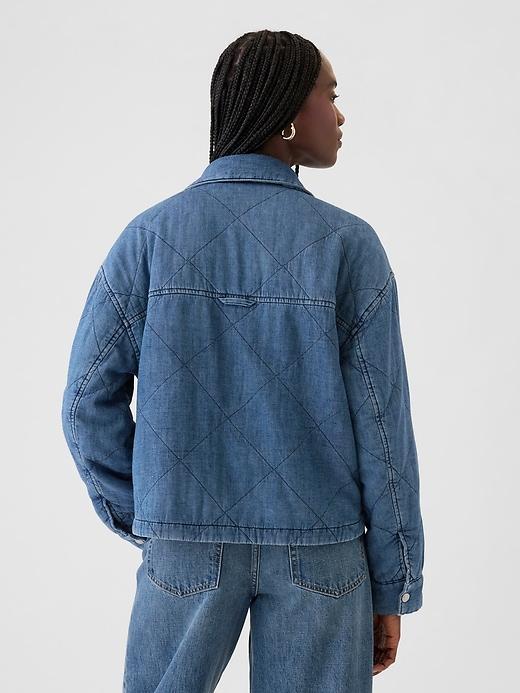 Quilted Denim Shirt Jacket Product Image