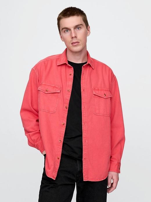 UltraSoft Denim Big Shirt Product Image