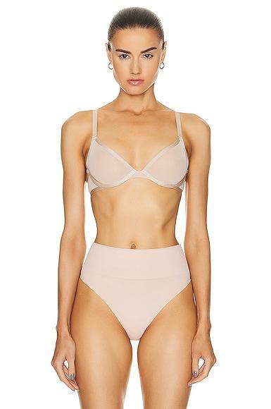 CUUP Mesh Plunge Bra Beige. (also in 32B, 34A, 36B). Product Image