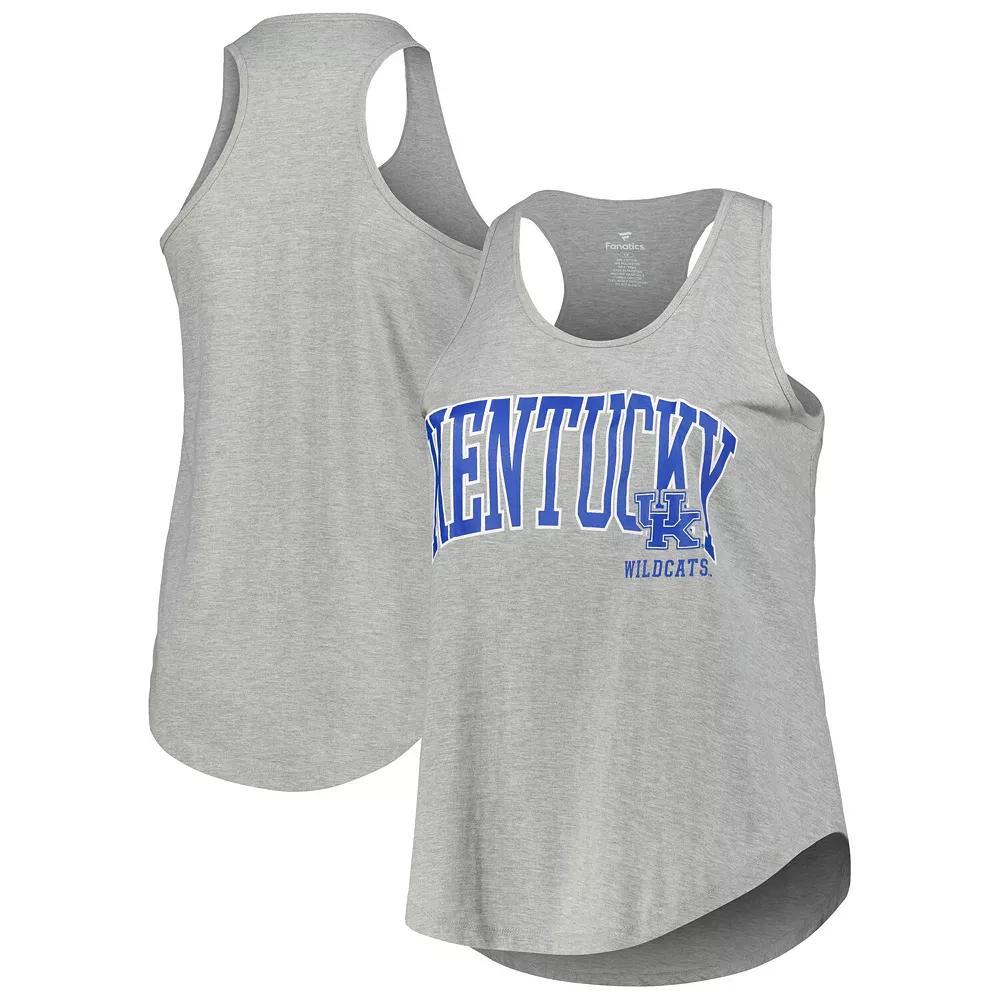 Women's Profile Heather Gray Kentucky Wildcats Arch Logo Racerback Scoop Neck Tank Top, Size: 1XL, Grey Product Image