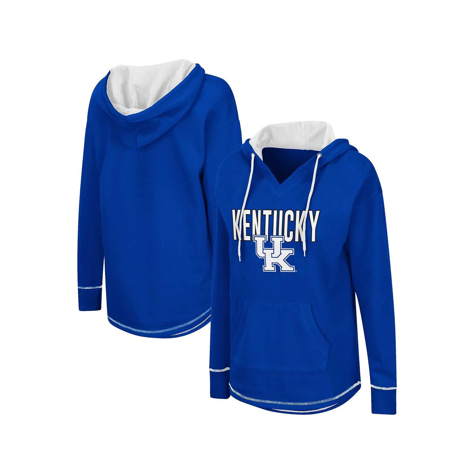 Women's Colosseum Royal Kentucky Wildcats Tunic Pullover V-Neck Hoodie,  Product Image