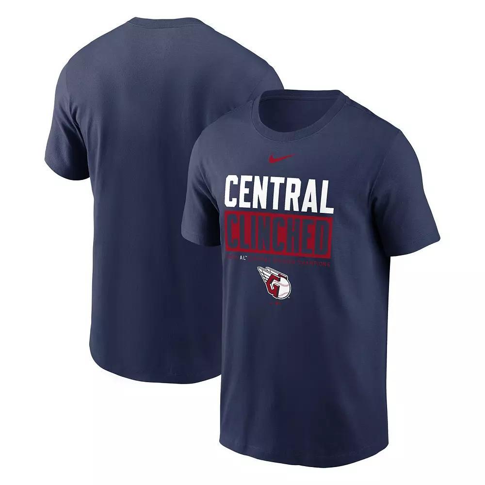 Men's Nike Navy Cleveland Guardians 2024 AL Central Division Champions T-Shirt, Size: 2XL, Grd Blue Product Image