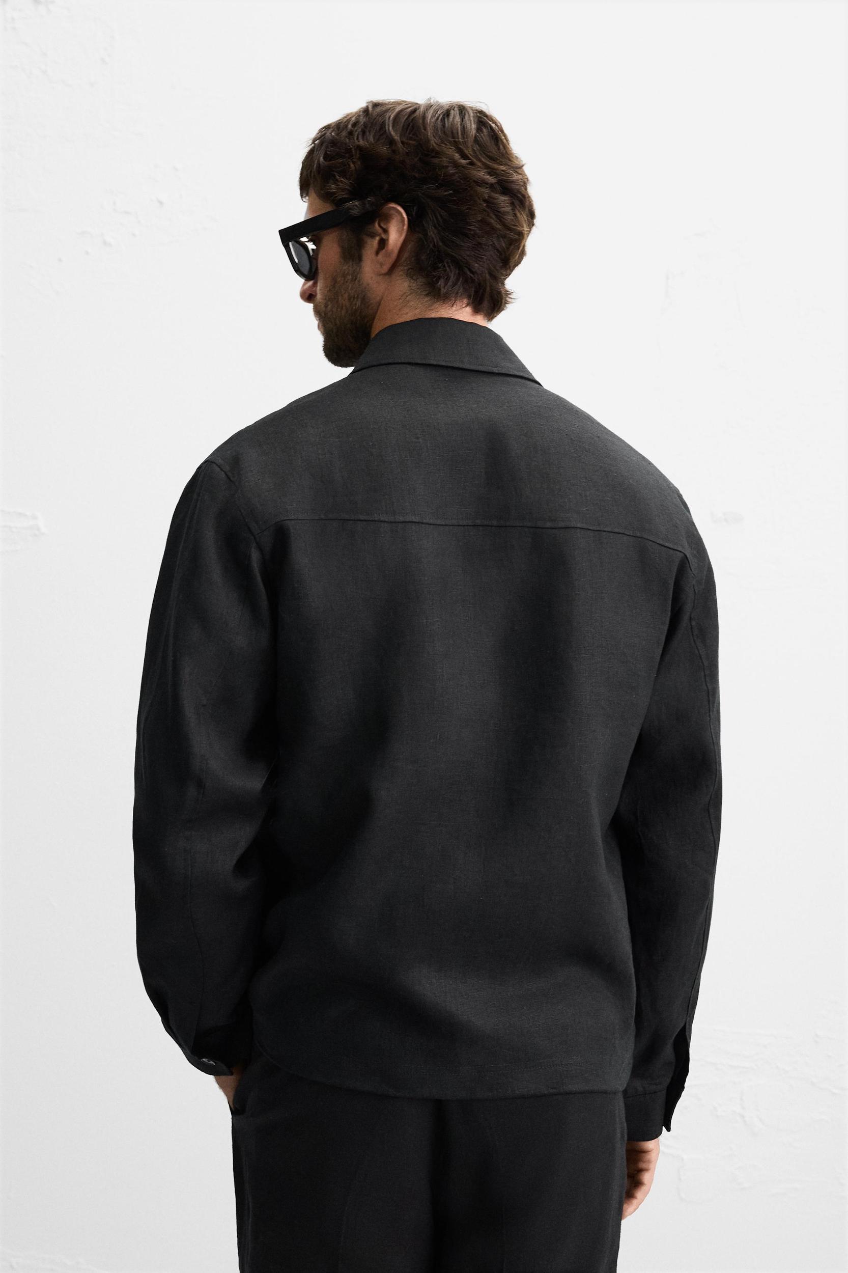 100% LINEN OVERSHIRT Product Image