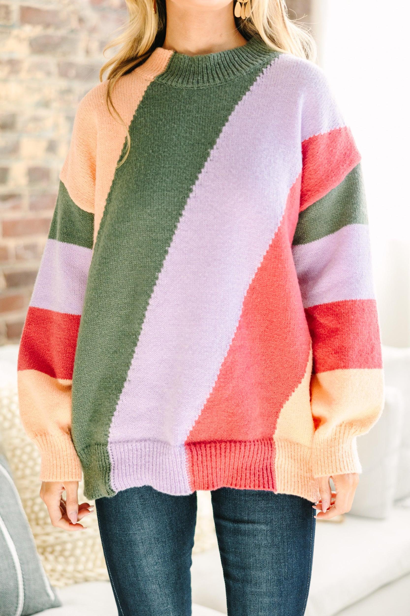 Can't Help But Love You Multi Colorblock Sweater Female Product Image