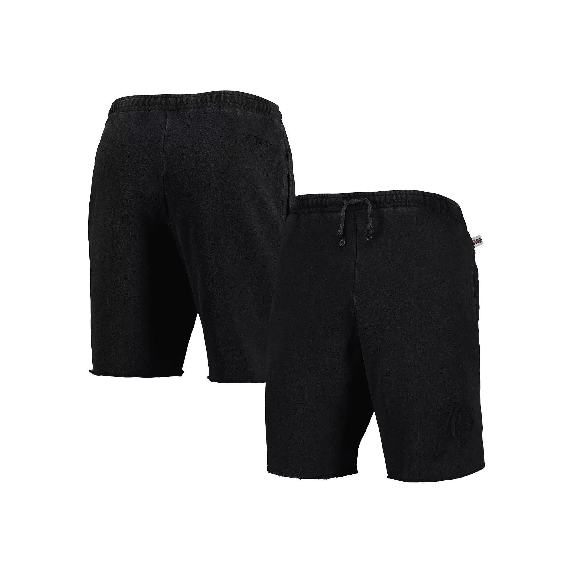Men's Mitchell & Ness Black Philadelphia 76ers French Terry Tonal Fleece Shorts,  Product Image