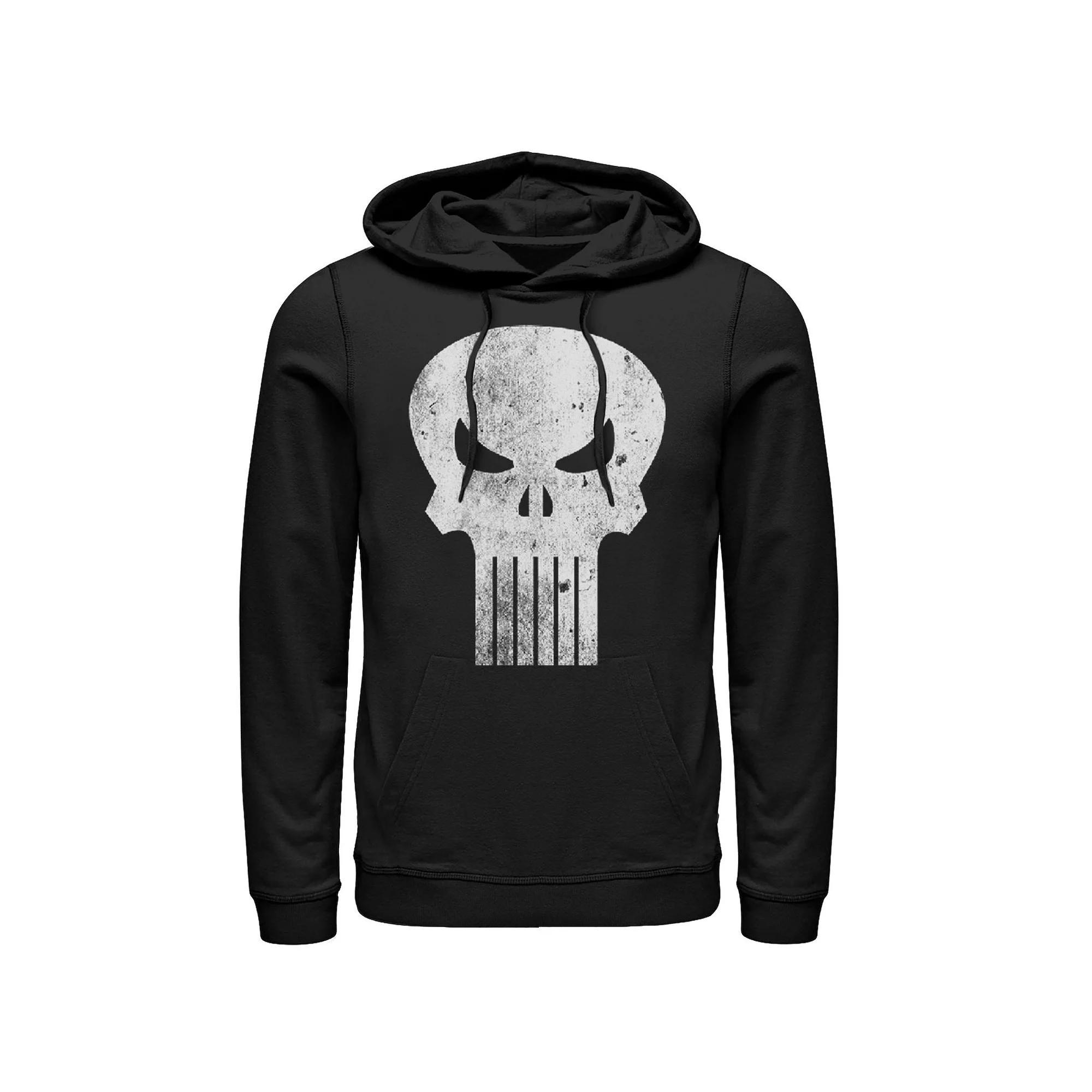 Men's Marvel The Punisher Classic Retro Skull Logo Graphic Hoodie, Size: XL, Black Product Image