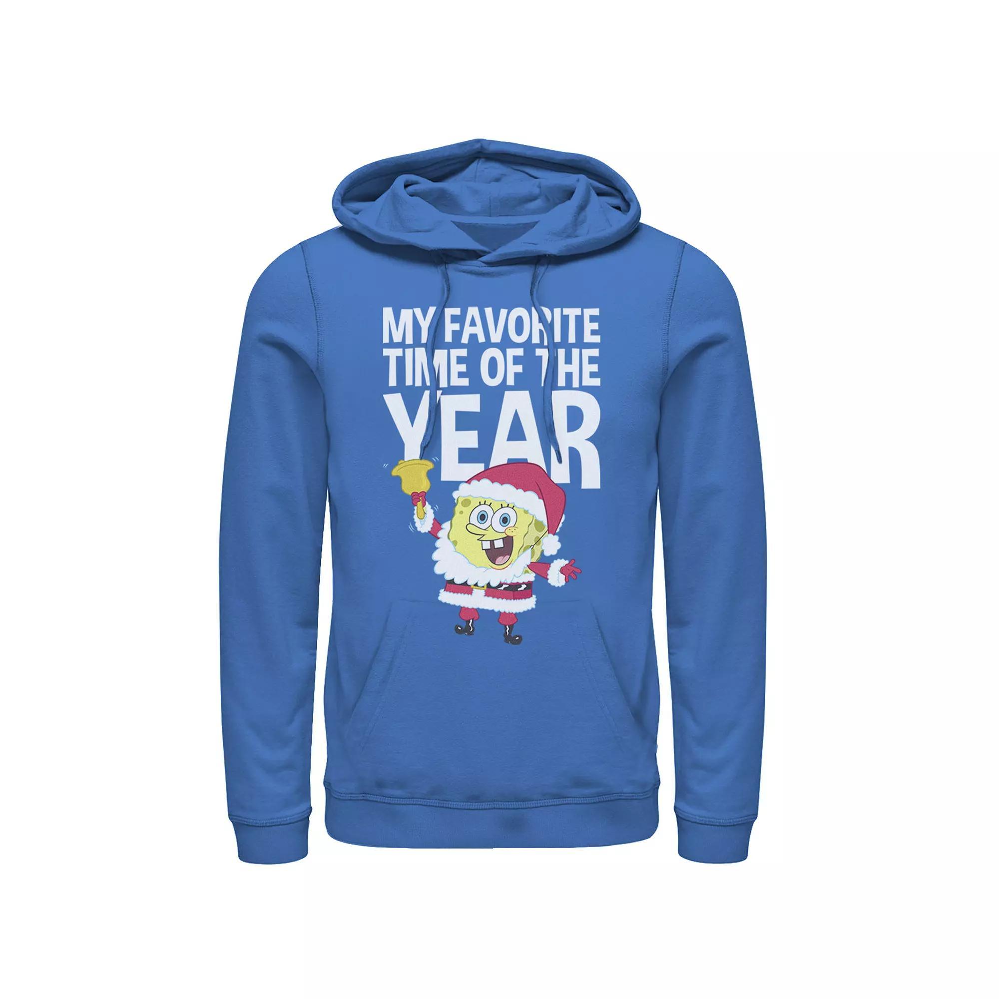 Men's Nickelodeon Spongebob Squarepants Santa Christmas Favorite Time Graphic Hoodie, Size: Large, Royal Product Image