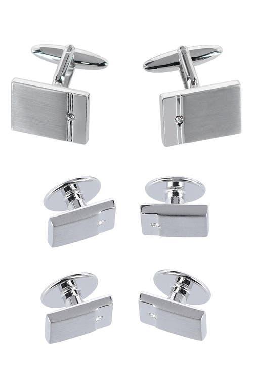 Trafalgar The Kingsley Rhodium with Czech Crystal Formal Set (Cufflinks & Tuxedo Studs) Product Image