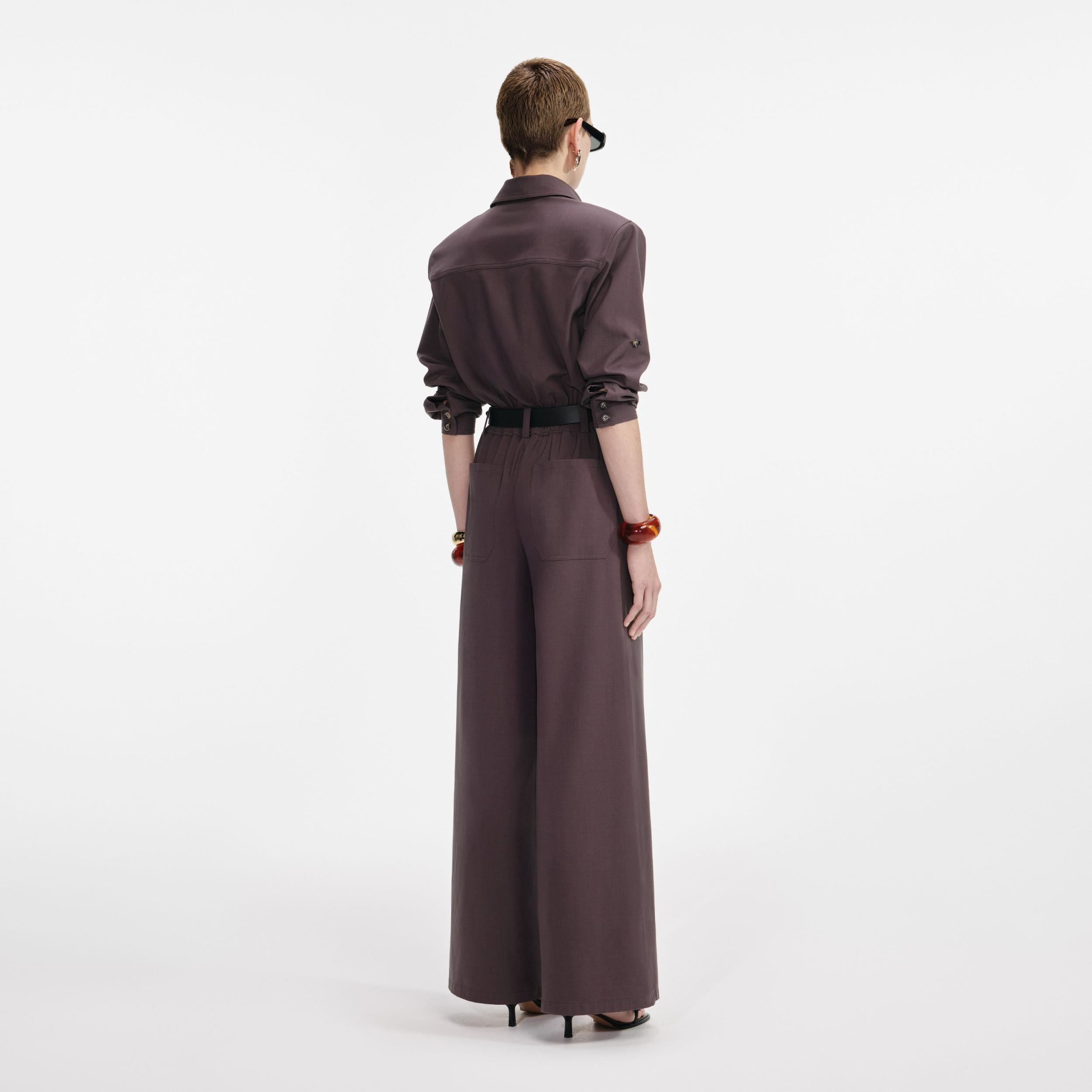 Brown Twill Jumpsuit Product Image