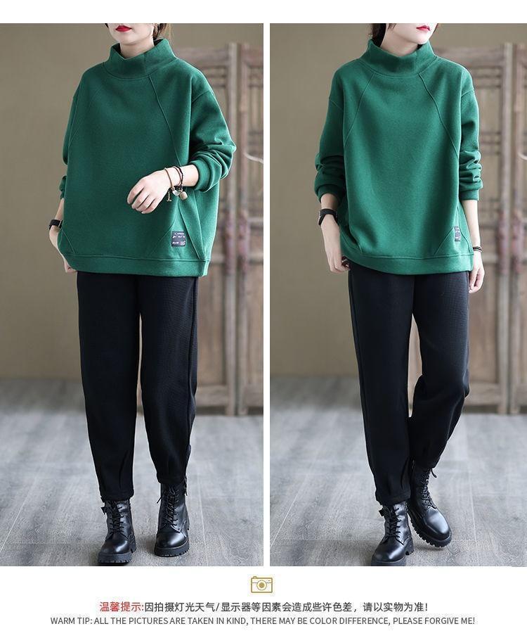 Long Sleeve Turtleneck Sweatshirt Product Image