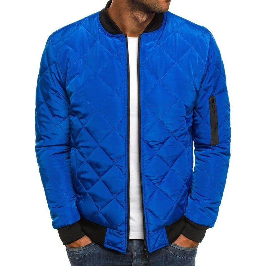 Quilted Zip-Up Bomber Jacket Product Image