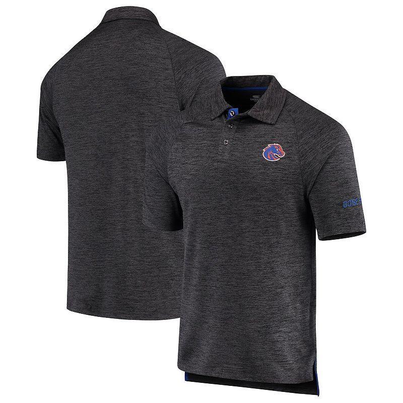 Men's Colosseum Heathered Black Boise State Broncos Down Swing Polo,  Product Image