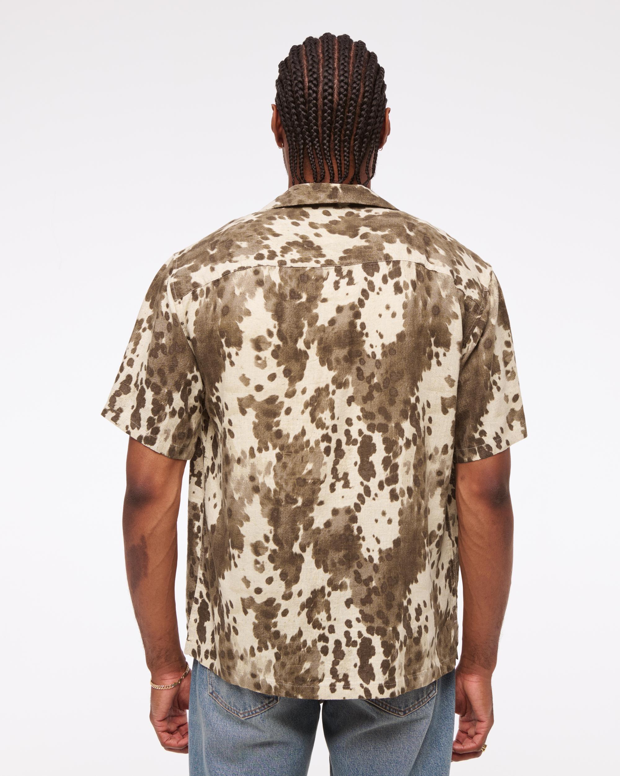 Camp Collar Summer Linen-Blend Shirt Product Image