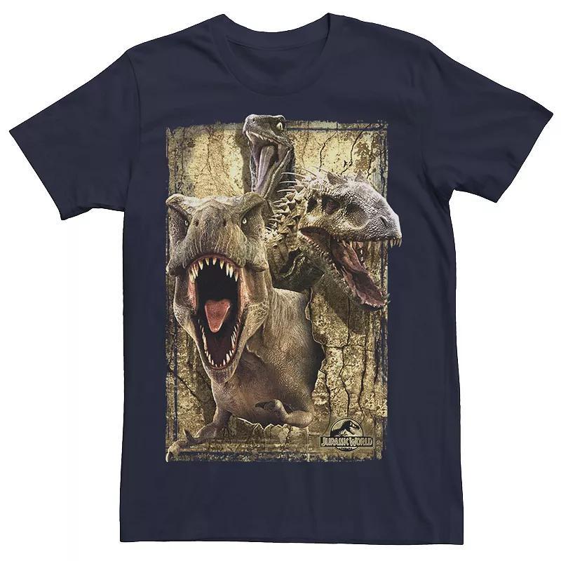 Mens Jurassic World Killer Dinosaur Collage Tee Grey Heather Product Image