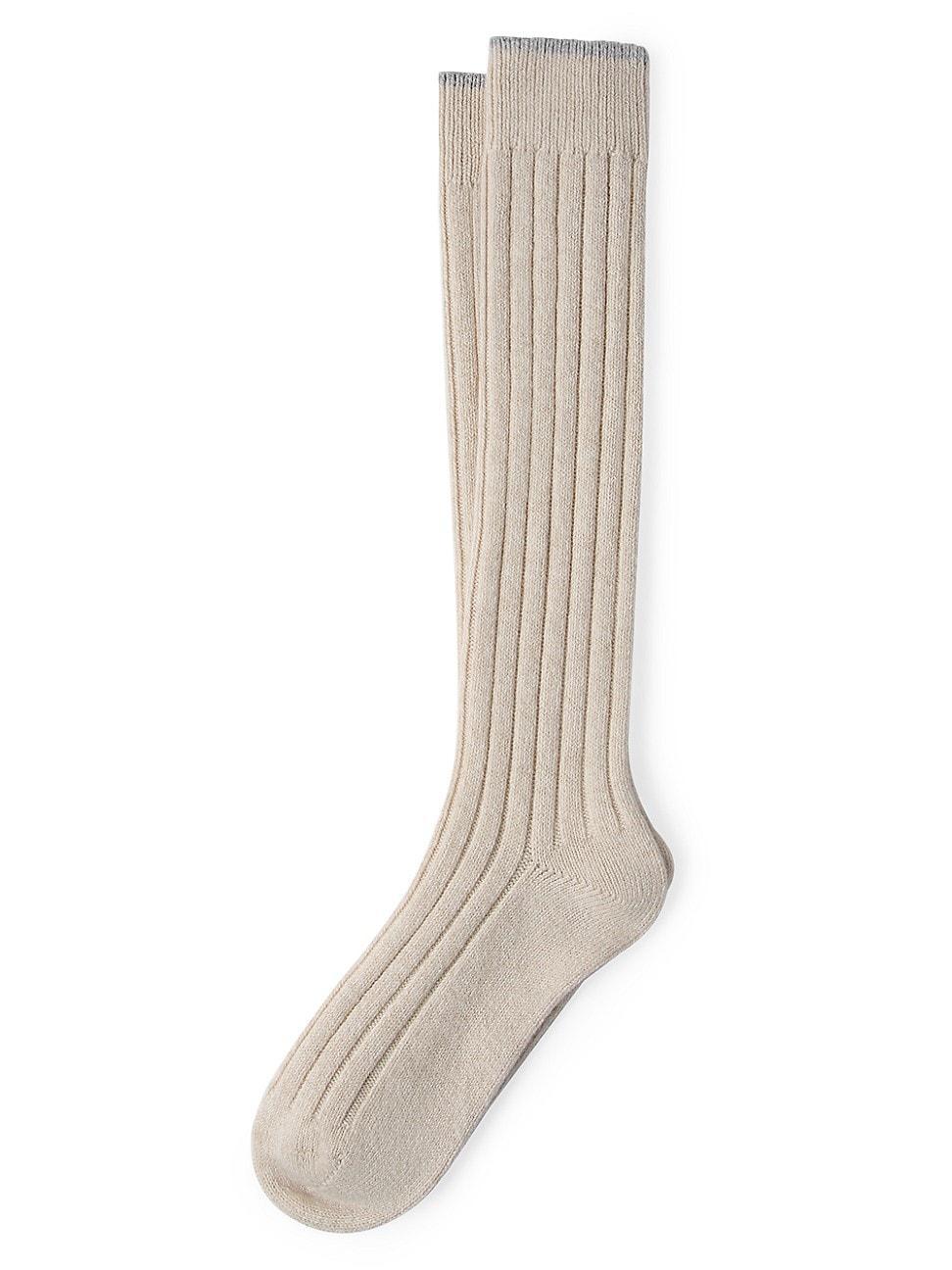 Mens Cashmere Rib Knit Socks Product Image