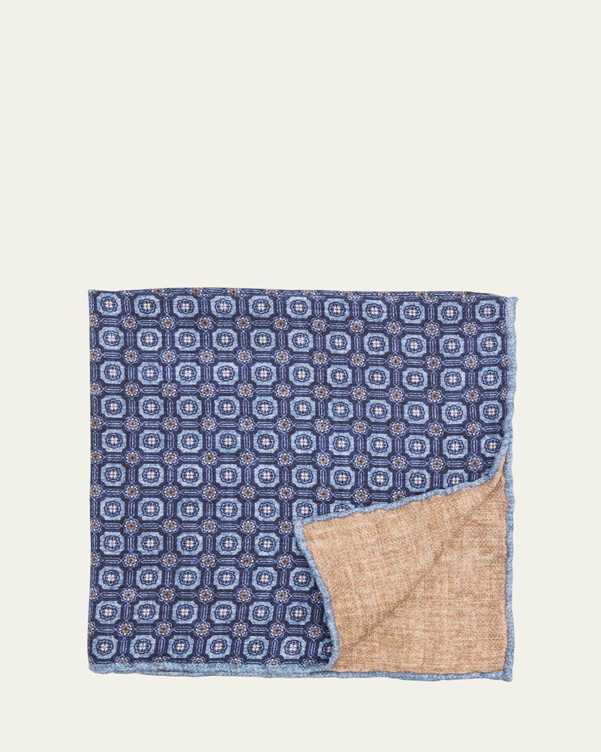 Mens Silk Geometric Pocket Square Product Image