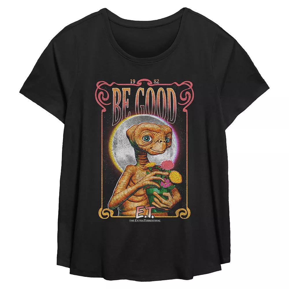 Plus Size E.T. The Extraterrestrial Be Good Flowy Graphic Tee, Women's, Size: 3XL, Black Product Image