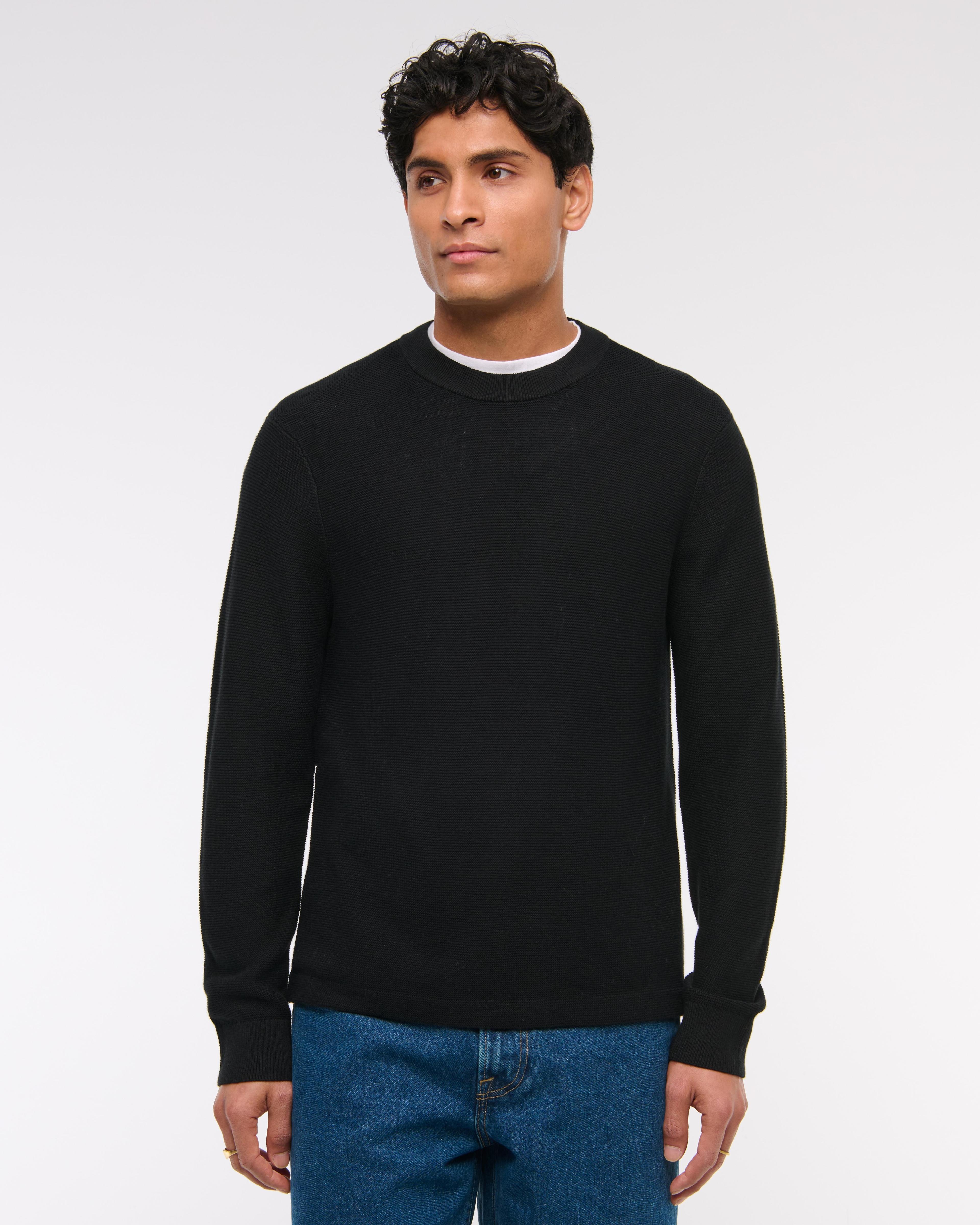 Pima Cotton Open-Hem Crew Sweater Product Image