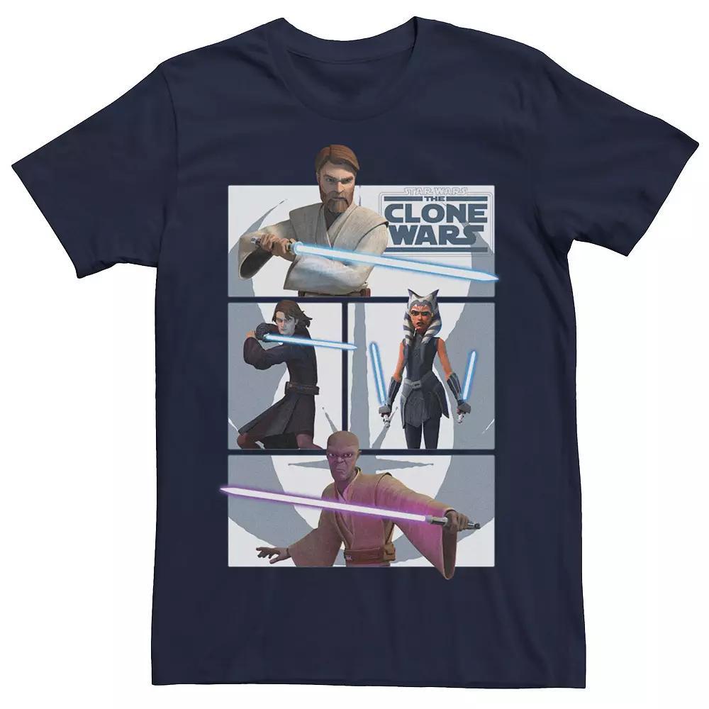 Men's Star Wars: The Clone Wars Jedi Panels Tee, Size: XXL, Blue Product Image