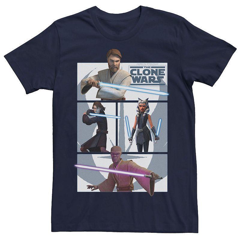 Men's Star Wars: The Clone Wars Jedi Panels Tee, Size: XXL, Blue Product Image