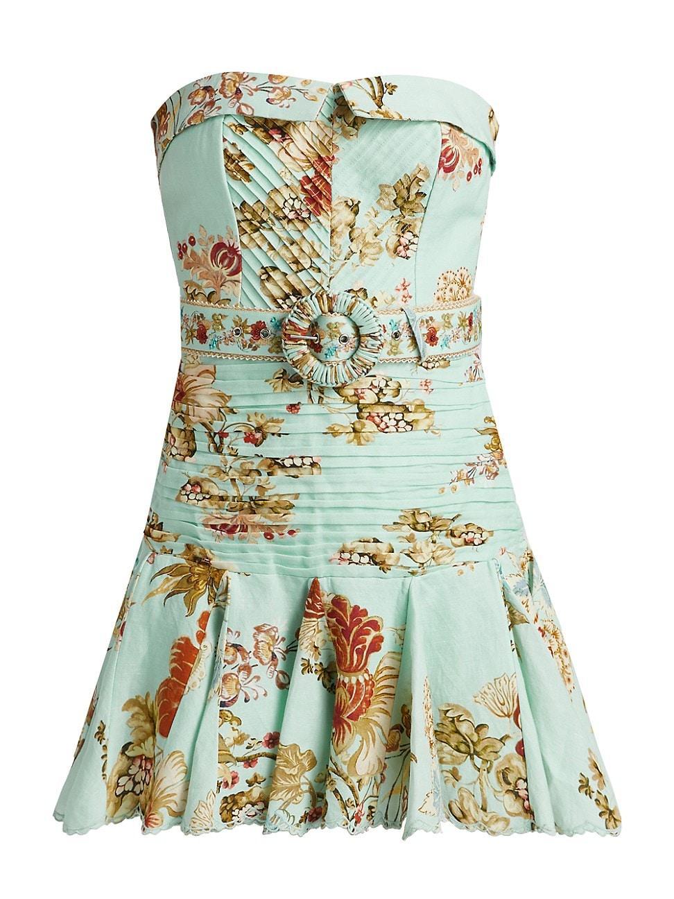 Womens Rohi Floral Belted Strapless Minidress Product Image