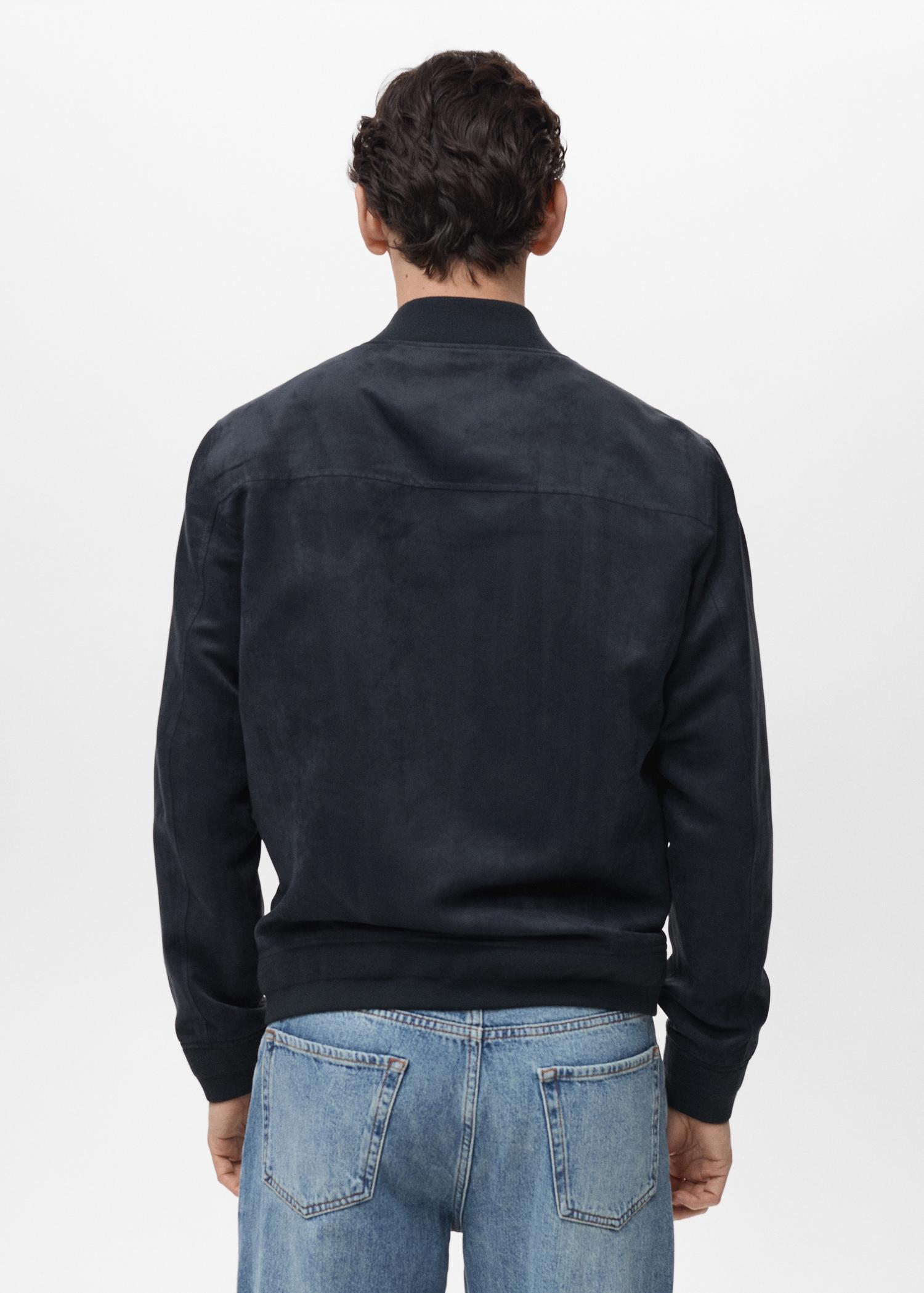 Suede-effect bomber jacket - Men | MANGO USA Product Image