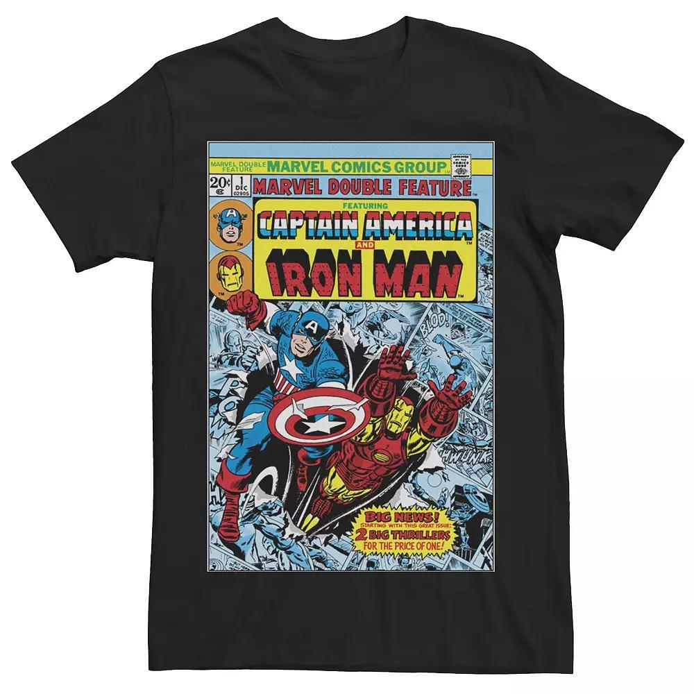 Men's Marvel Captain America And Iron Man Double Feature Comic Tee,  Product Image