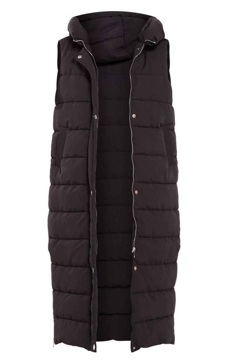 Tall Black Panel Padded Longline Vest Product Image