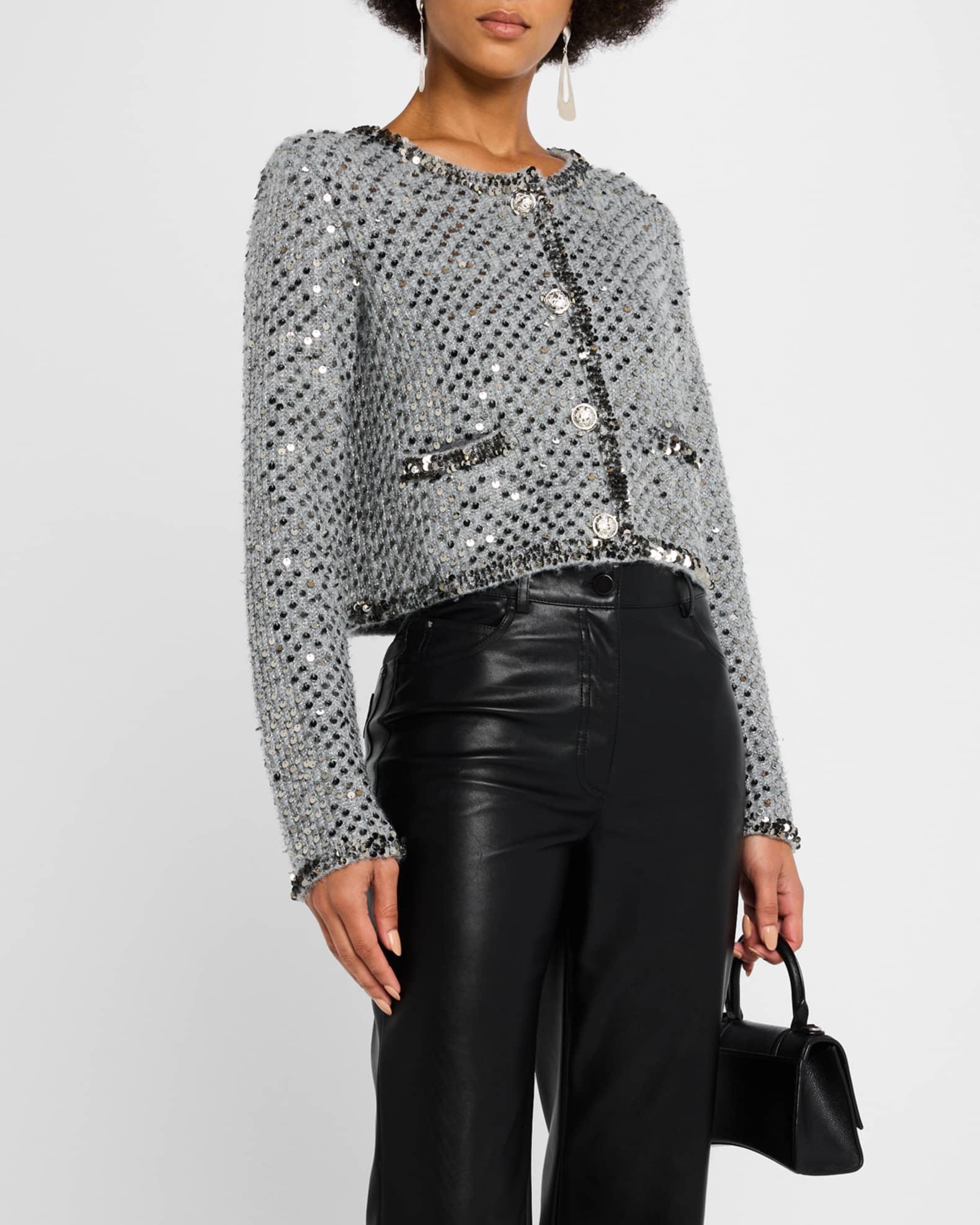 Benoit Cropped Sequin Knit Jacket Product Image