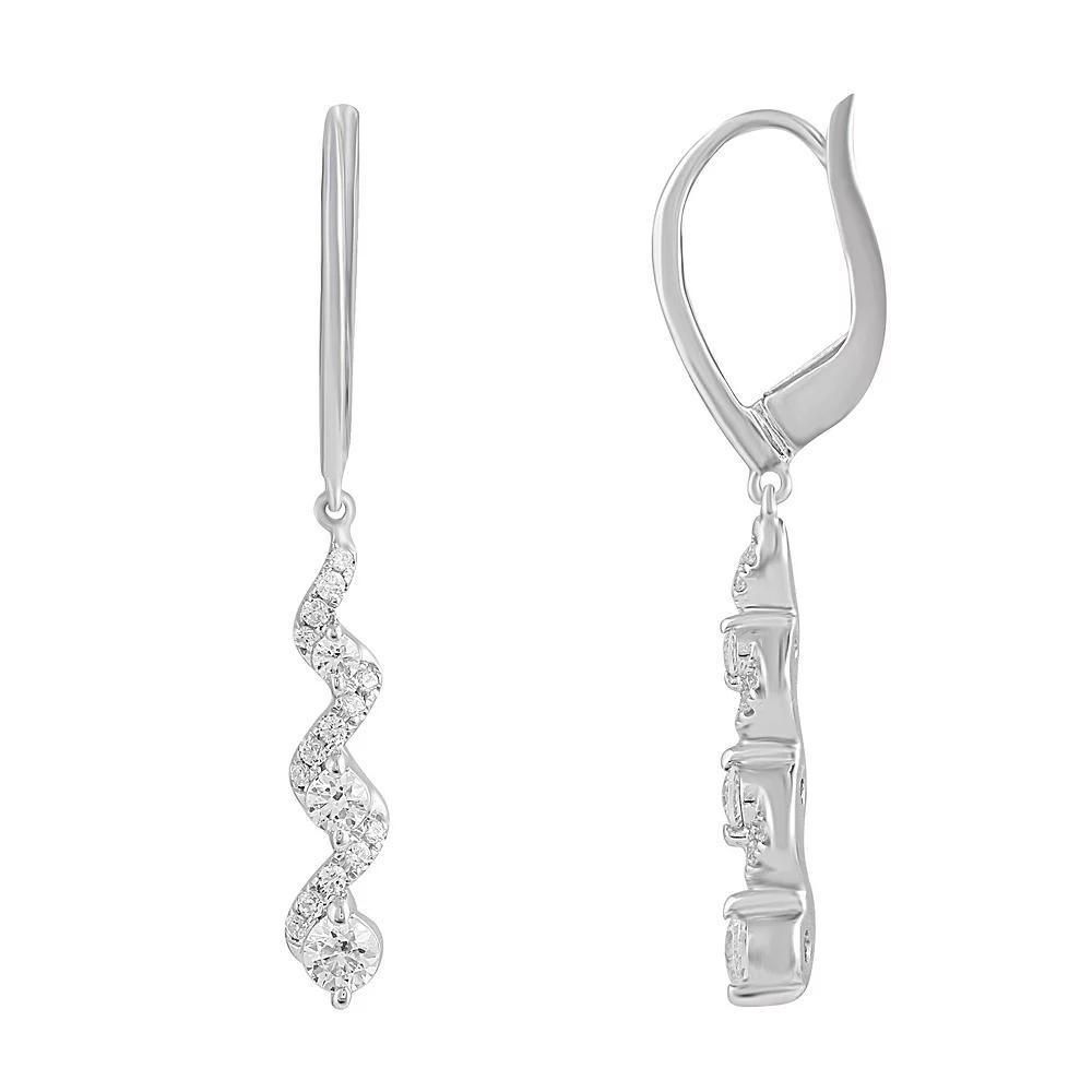 Royal Aura Sterling Silver 1/2 Carat T.W. Diamond Leverback Earrings, Women's Product Image