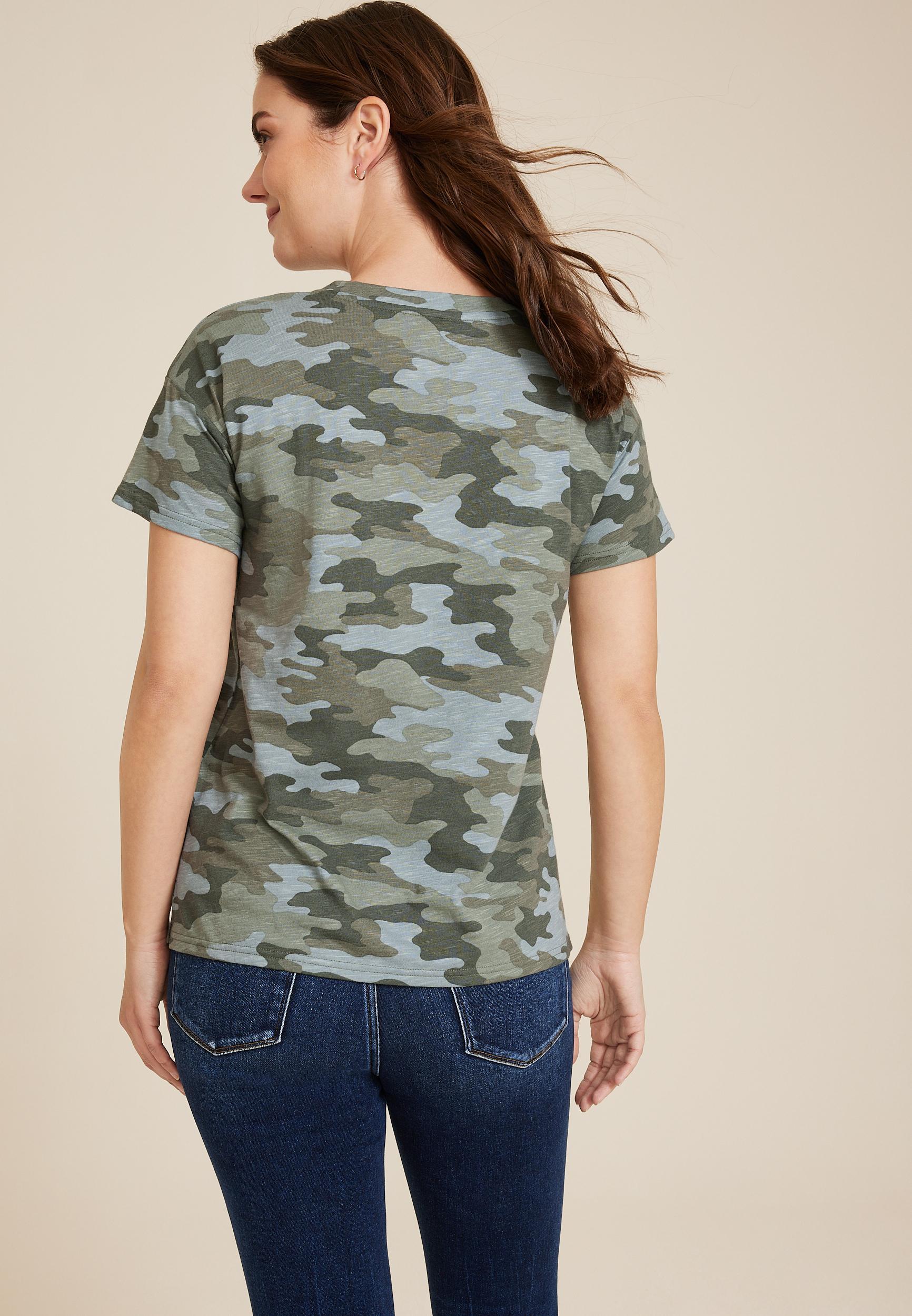 Maurices Womens X Small Size 24/7 Dawson Camo Crew Neck Tee Product Image