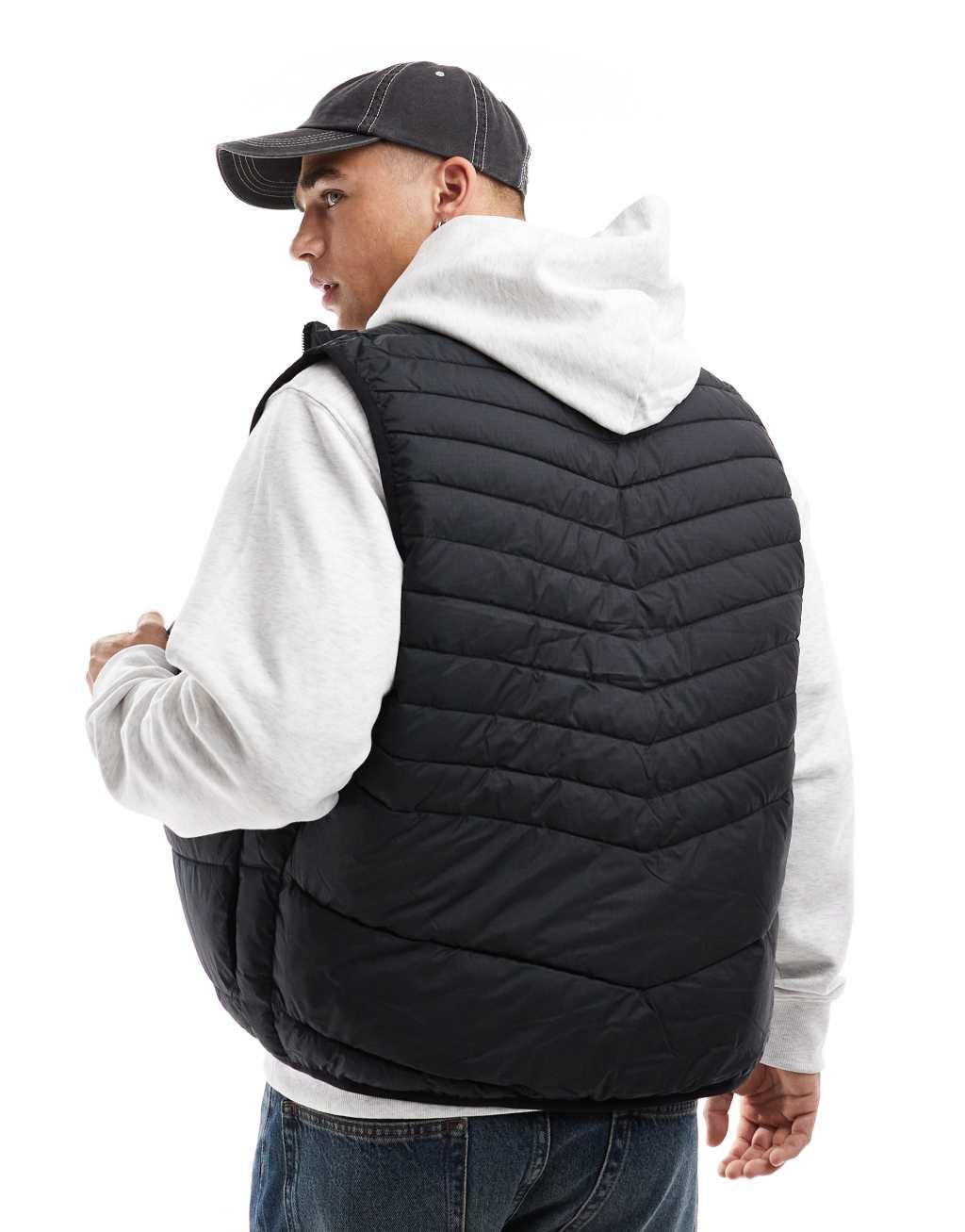 Jack & Jones packable padded vest in black Product Image