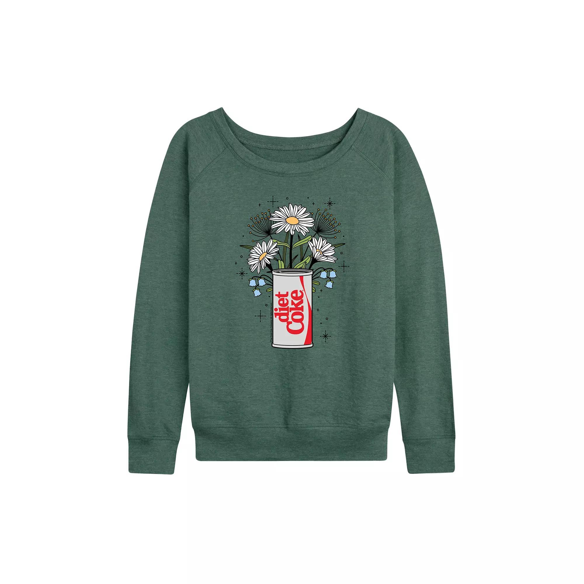 Women's Diet Coke Flowers Pulllover, Size: Large, Grey Juniper Product Image