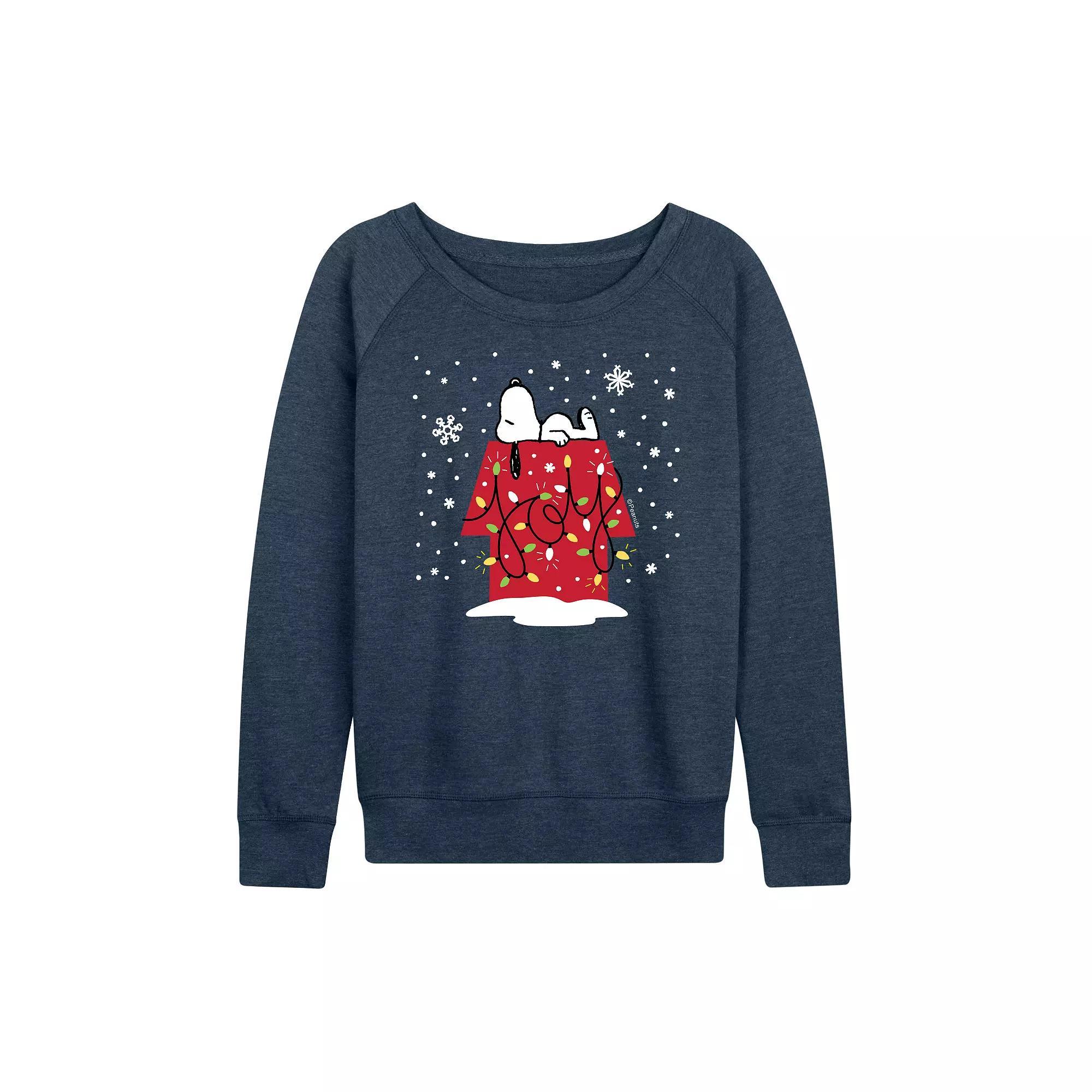 Women's Peanuts Snoopy Joy French Terry Long Sleeve Tee,  Product Image