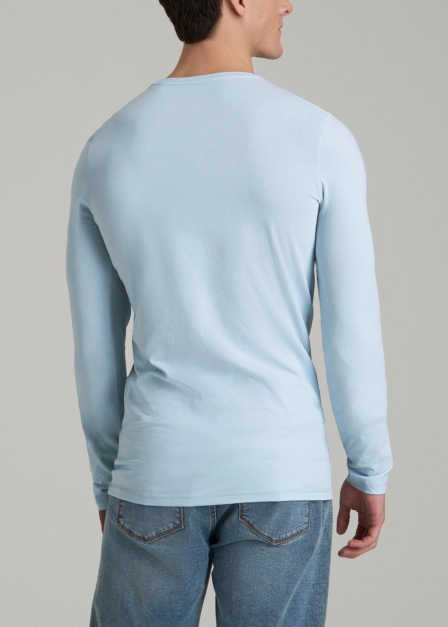 The Essential SLIM-FIT Long Sleeve Tee for Tall Men in Ice Blue Product Image