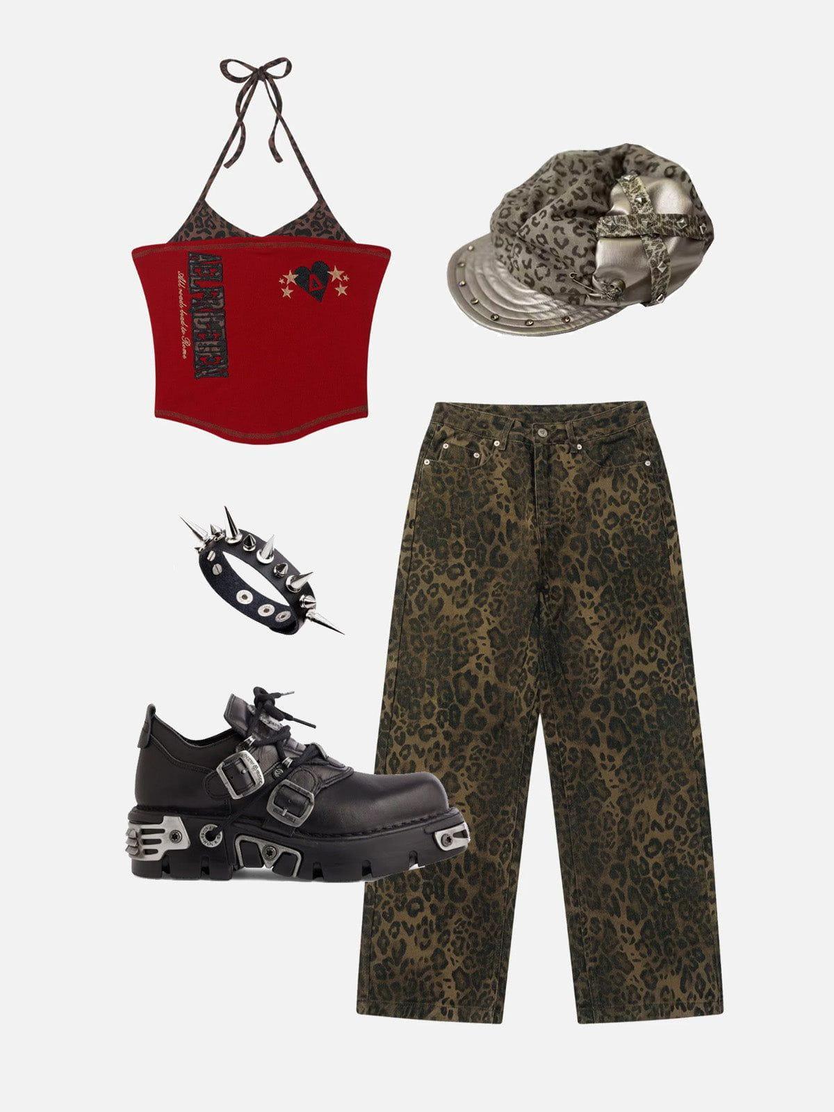 Aelfric Eden Leopard Print Patchwork Cami Top Female Product Image