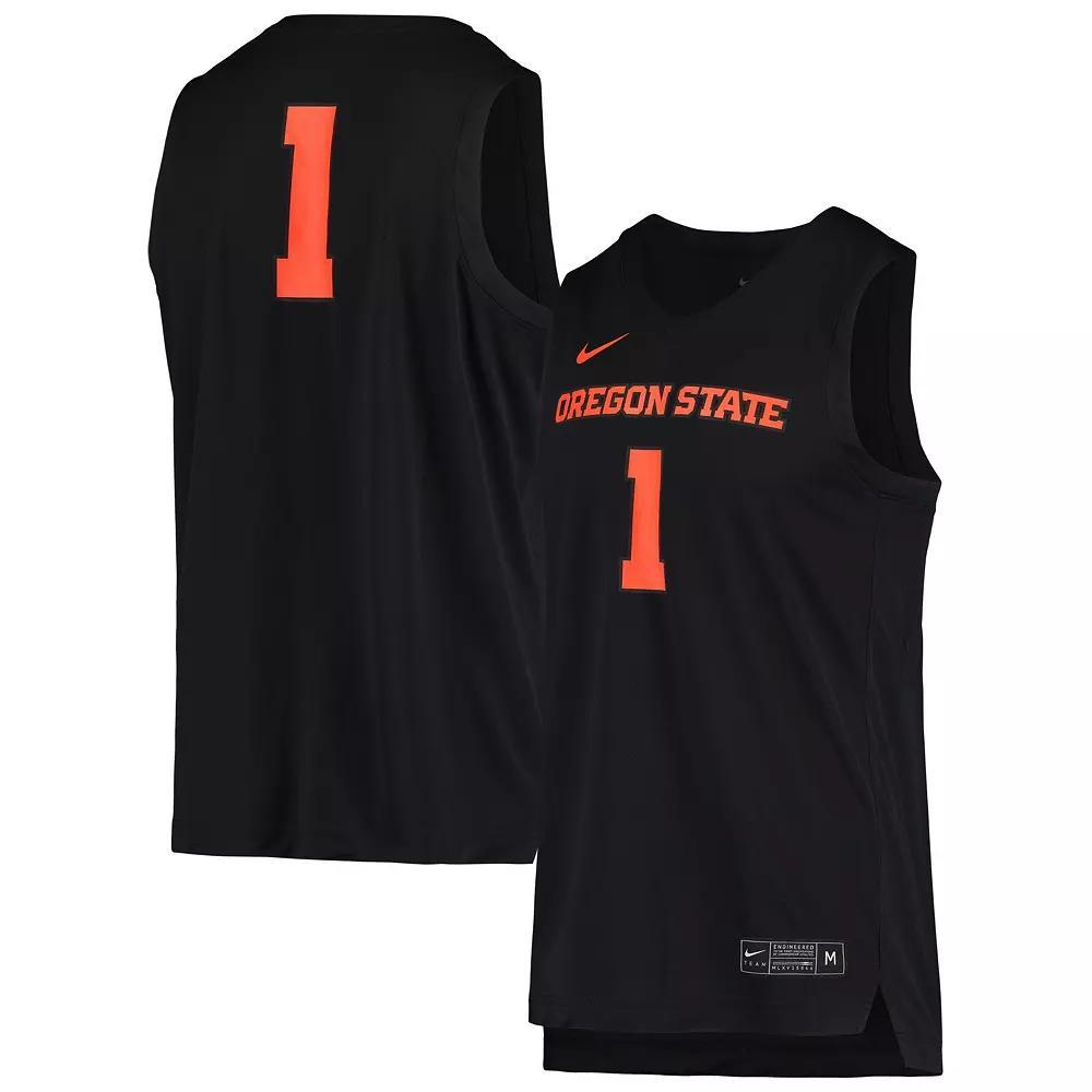 Men's Nike #1 Black Oregon State Beavers Replica Basketball Jersey, Size: Medium Product Image