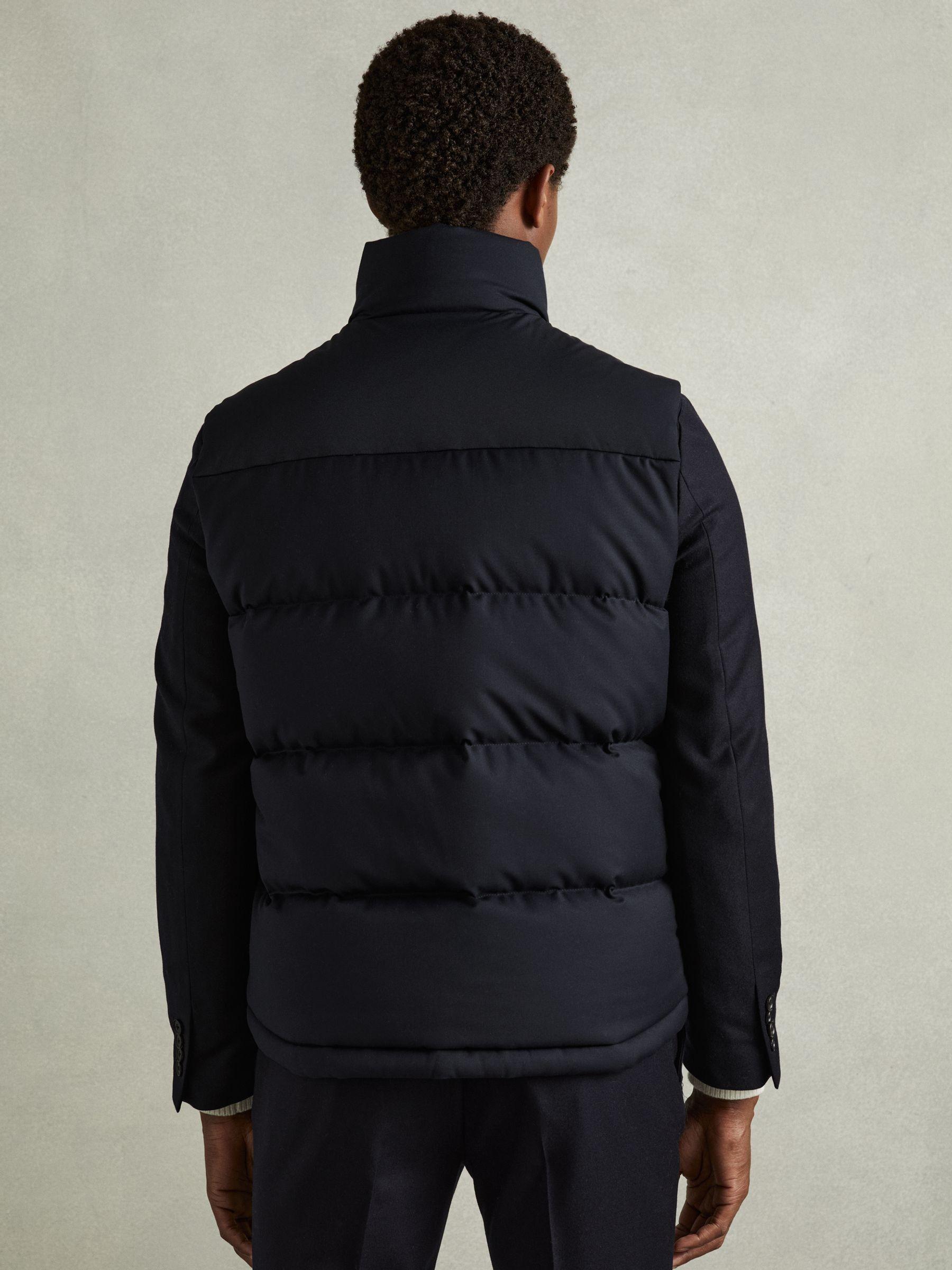 Patch Pocket Quilted Gilet in Navy Product Image