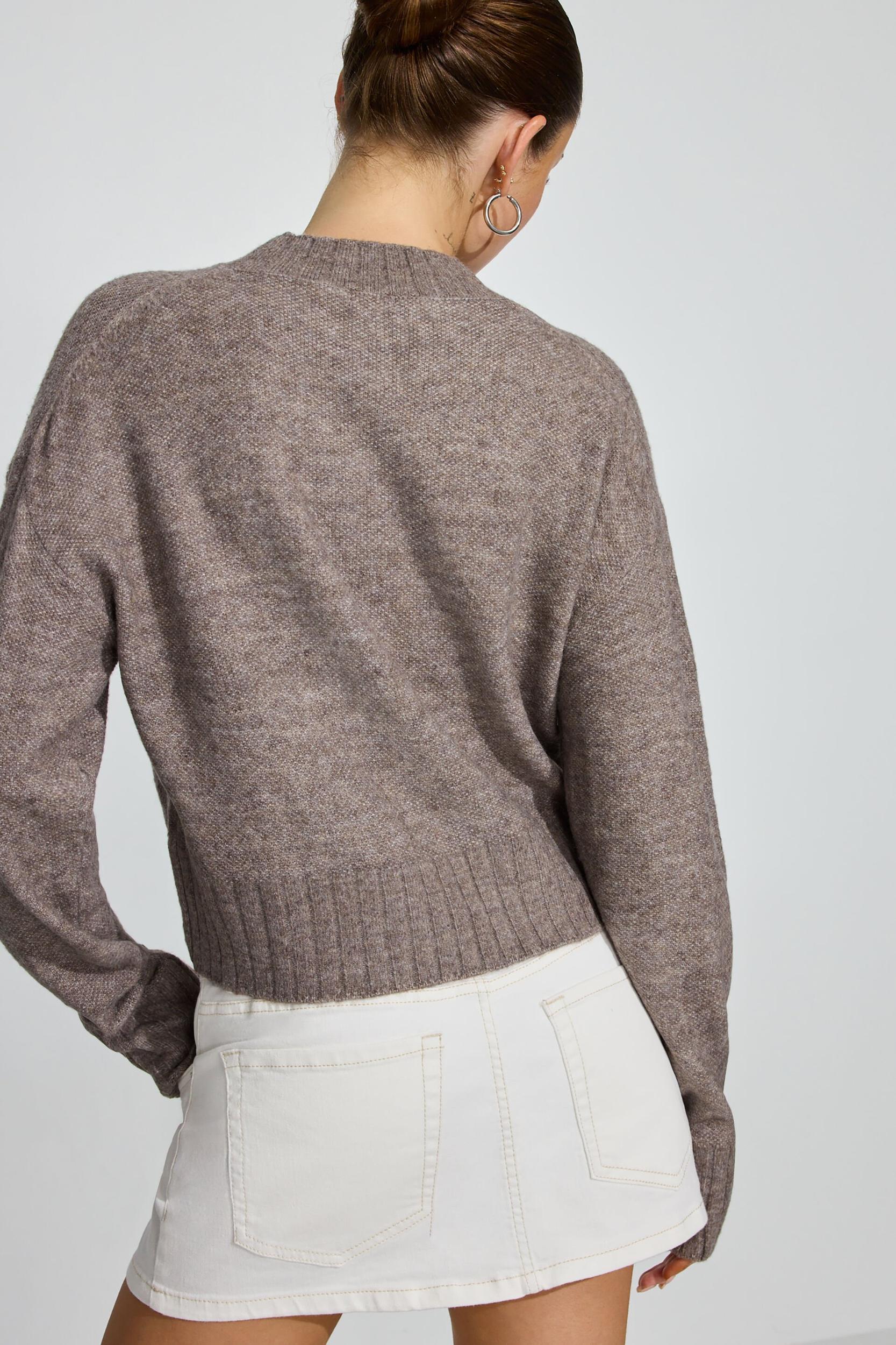 Long Sleeve Spongy Crewneck Sweater Product Image