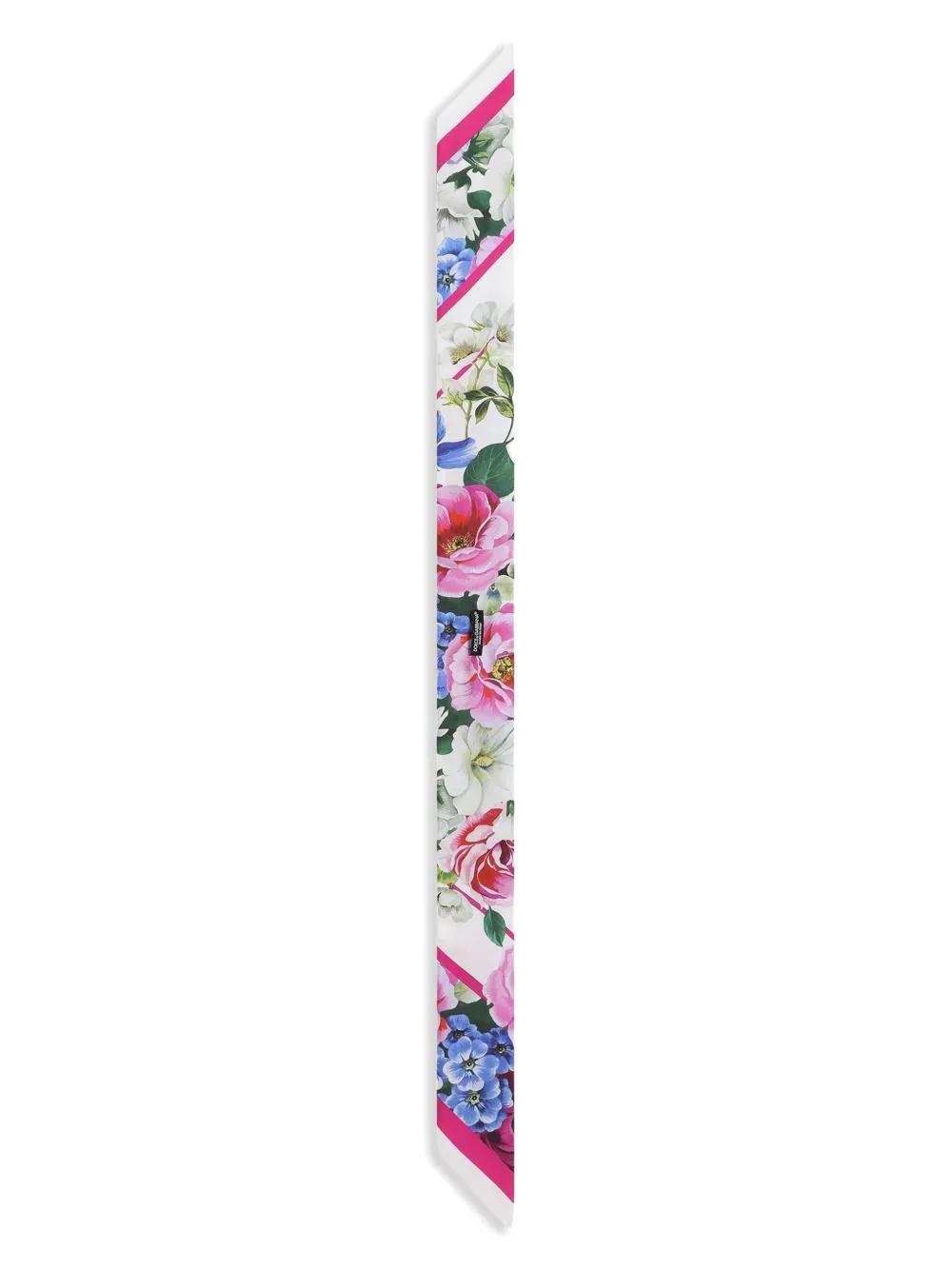 DOLCE & GABBANA Dolce  Gabbana Floral Printed Scarf In White Product Image