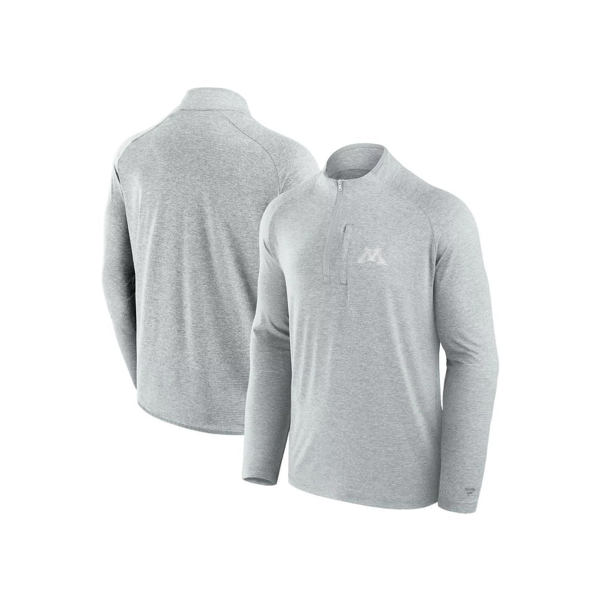 Men's Fanatics Gray Minnesota Golden Gophers Mock Neck Half-Zip Pullover Jacket,  Product Image