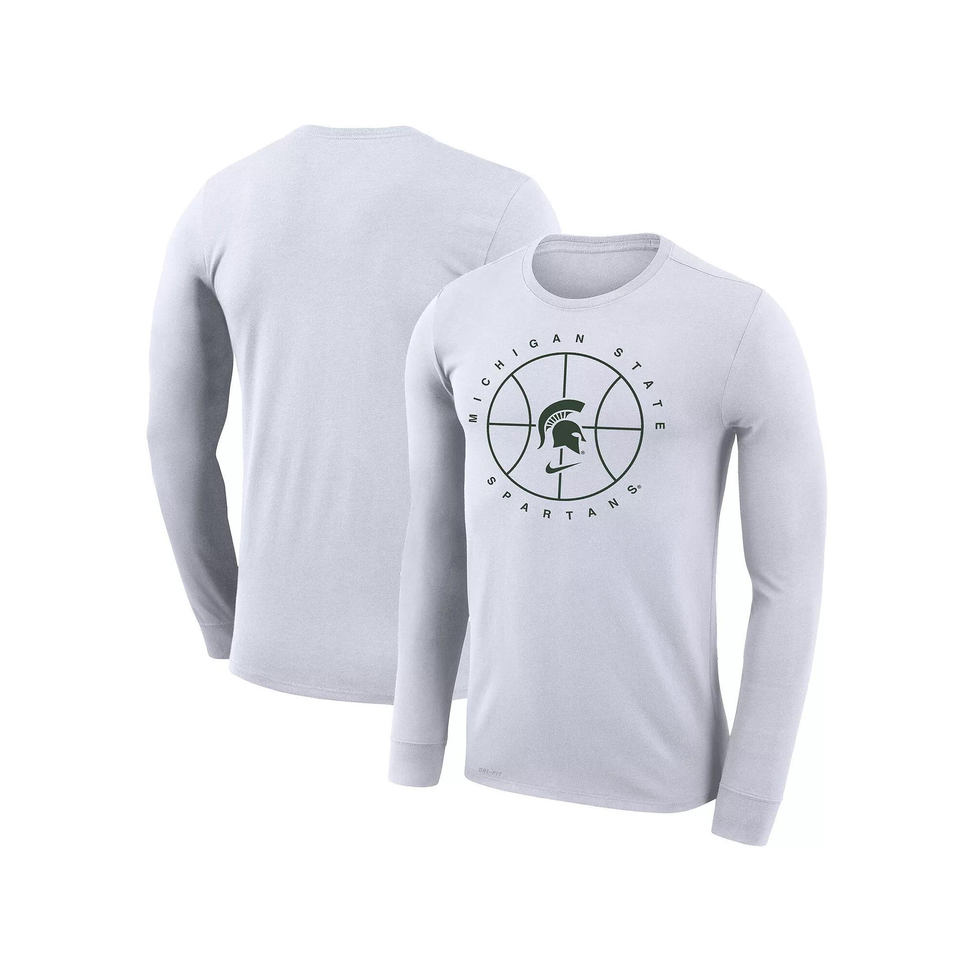Men's Nike White Michigan State Spartans Basketball Icon Legend Performance Long Sleeve T-Shirt, Size: XL Product Image