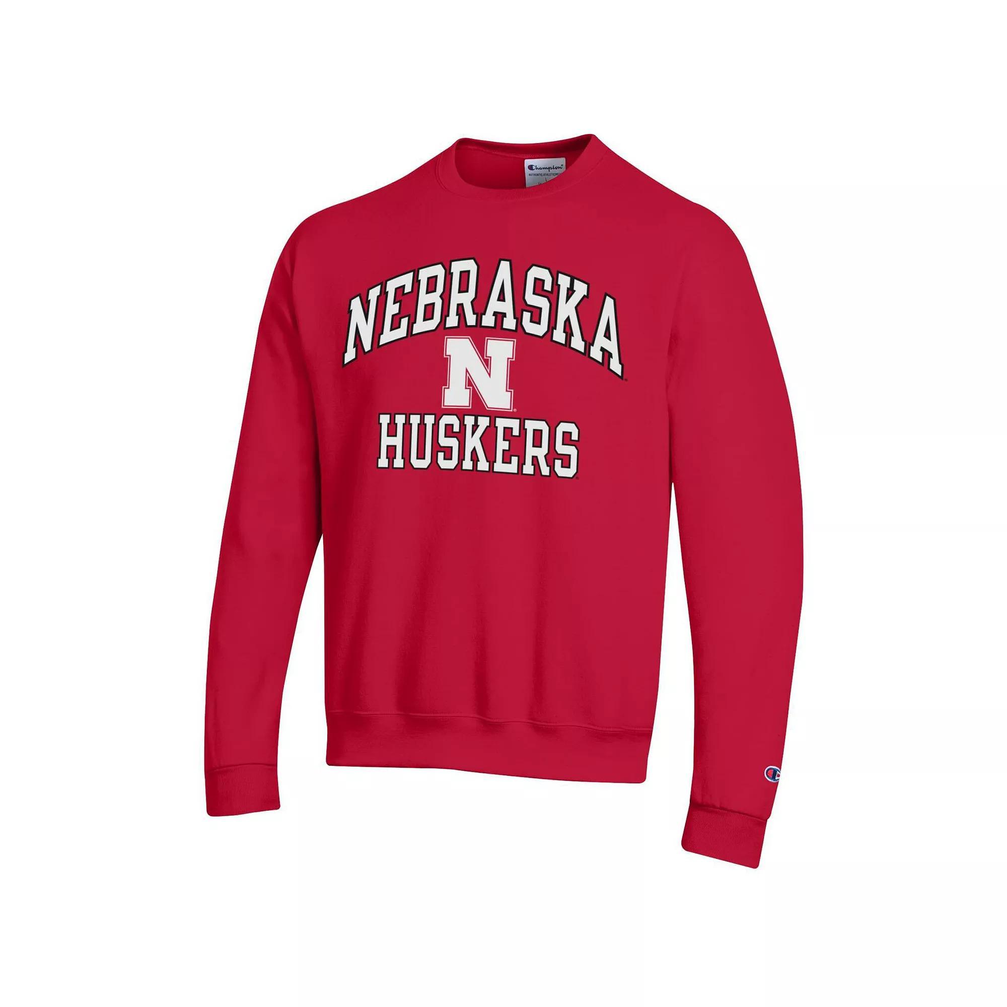 Men's Champion Scarlet Nebraska Huskers High Motor Pullover Sweatshirt, Size: Small, Red Product Image