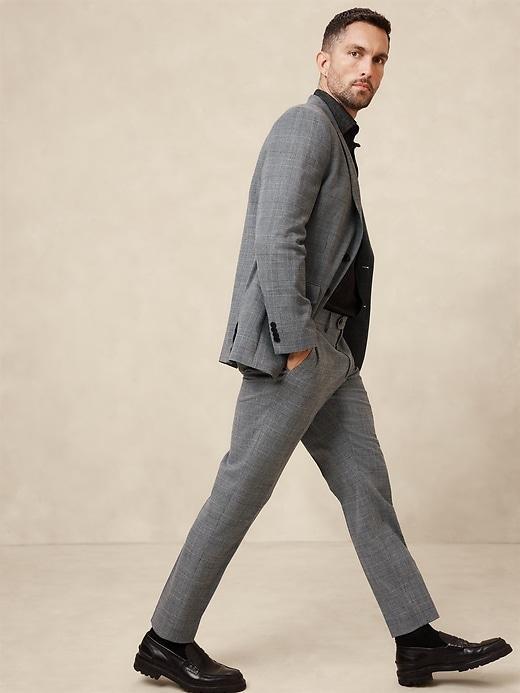 Tailored-Fit Gray Prince of Wales Suit Trouser Product Image