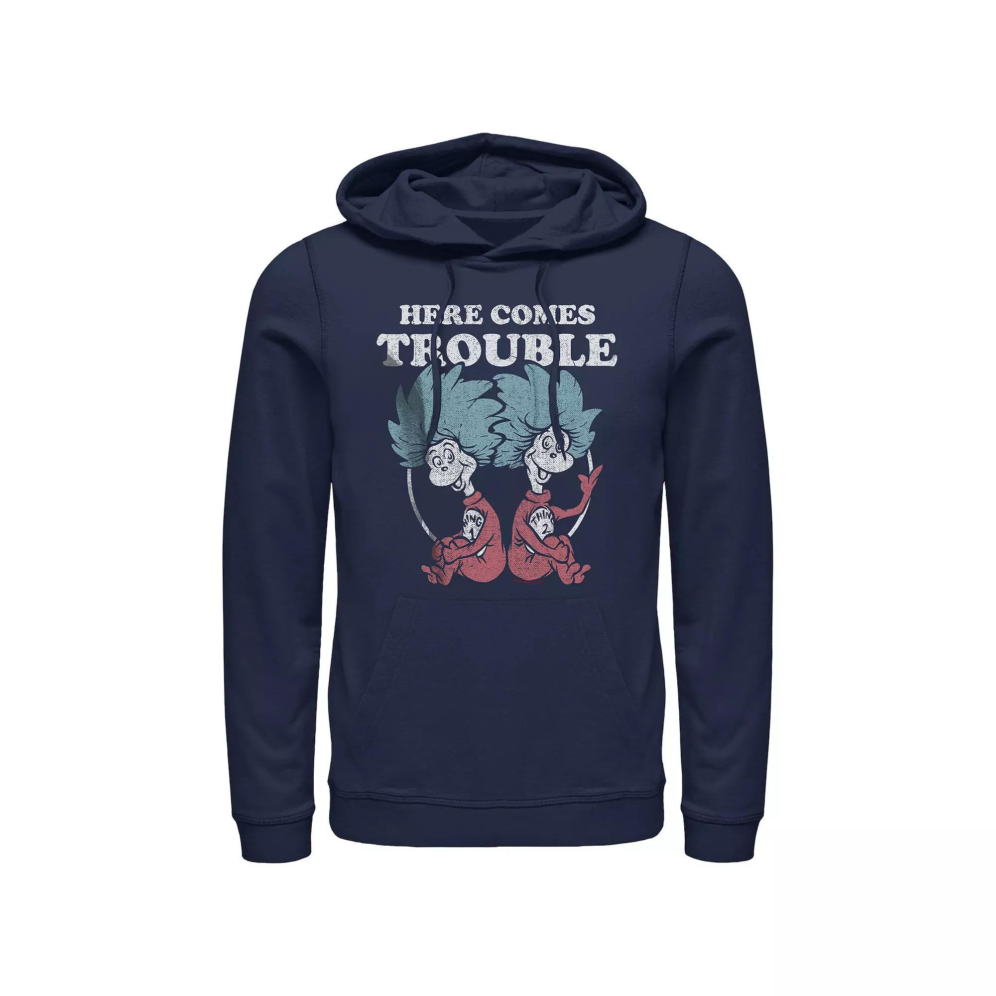 Men's Dr. Seuss Thing 1 And Thing 2 Here Comes Trouble Graphic Hoodie,  Product Image