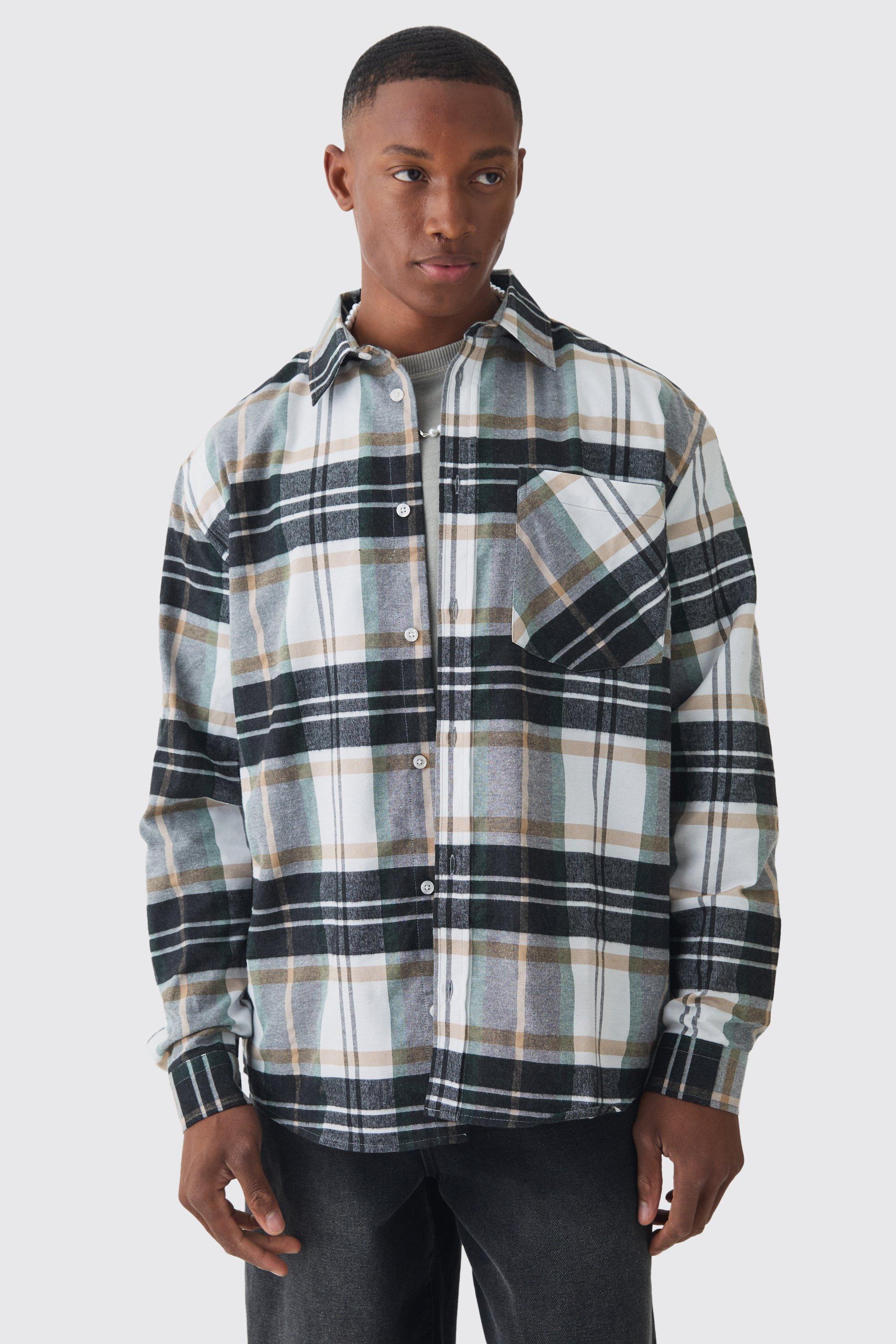 Oversized Flannel Shirt | boohooMAN USA Product Image