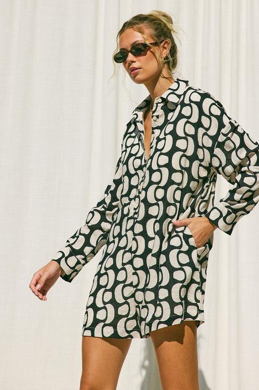 Jane Button Down Romper Product Image