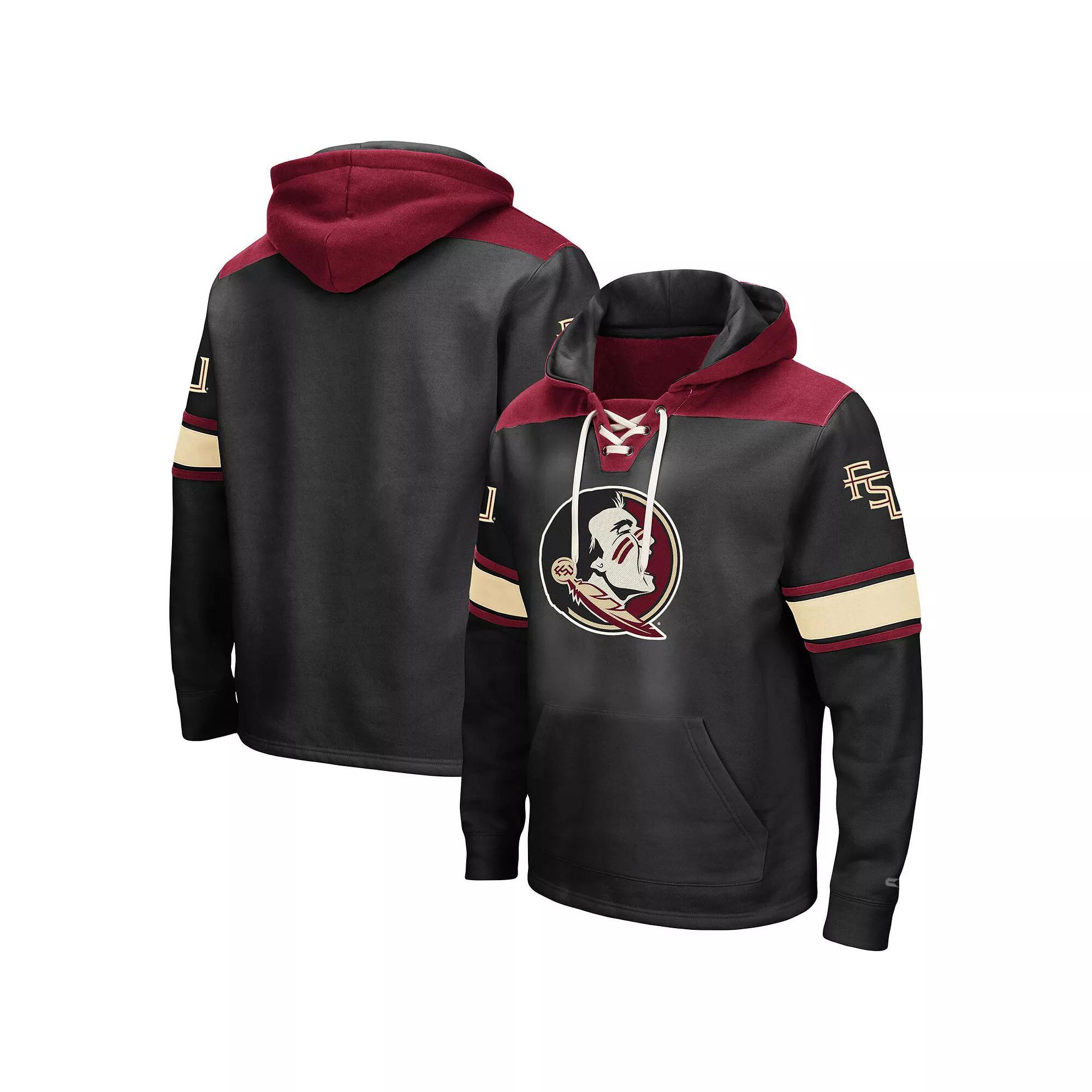 Men's Colosseum Black Florida State Seminoles 2.0 Lace-Up Logo Pullover Hoodie,  Product Image